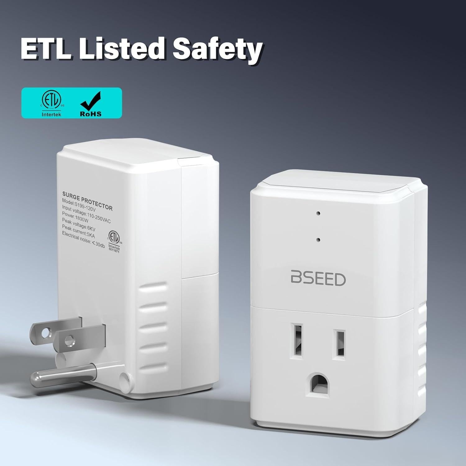 Protector de Sobretensión BSEED 15A 1875W 2 Paquete