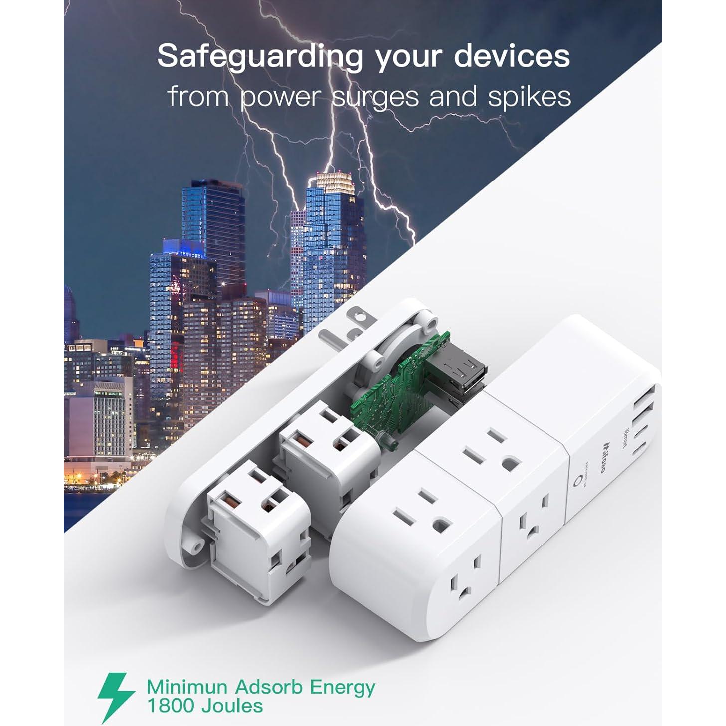 Extensor de Enchufe Mifaso 6 Salidas AC y 4 USB 1800J