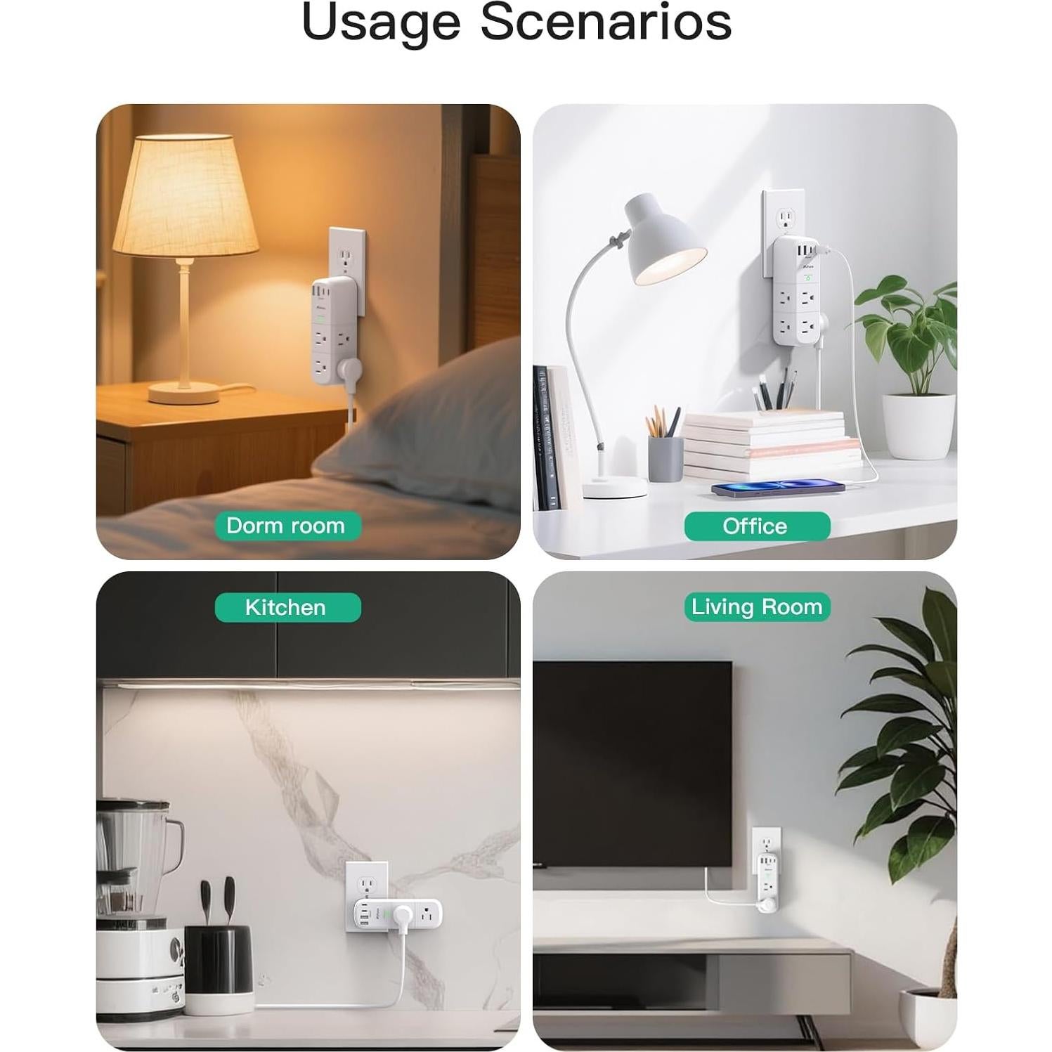 Extensor de Enchufe Mifaso 6 Salidas AC y 4 USB 1800J