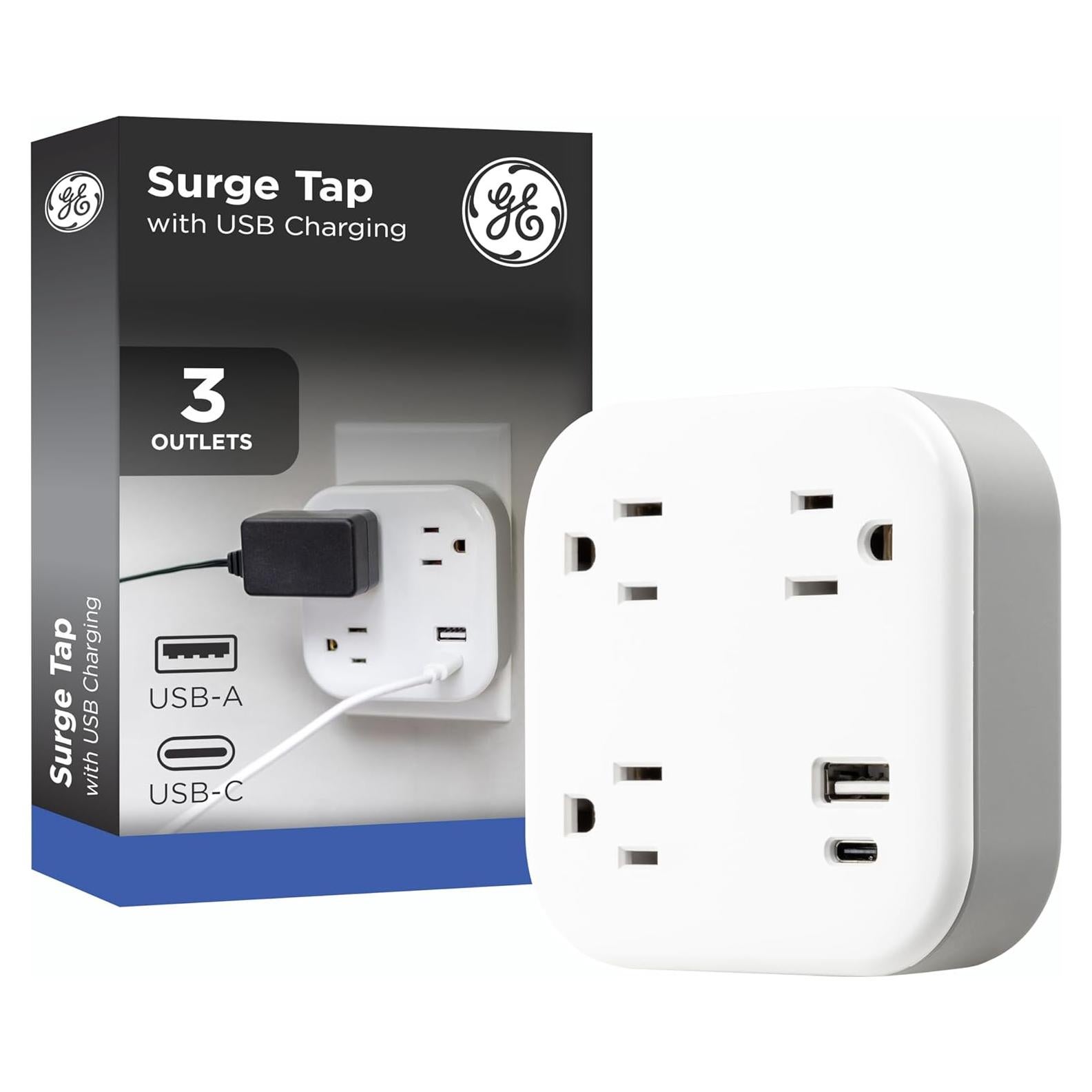 Protector de Sobretensión GE UltraPro 3 Salidas USB-C y A 980J