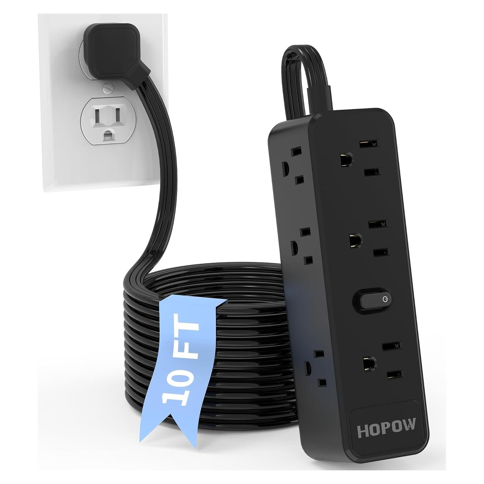 Regleta de Protección HOPOW QH960 10 Pies 9 Salidas AC 1700 Julios