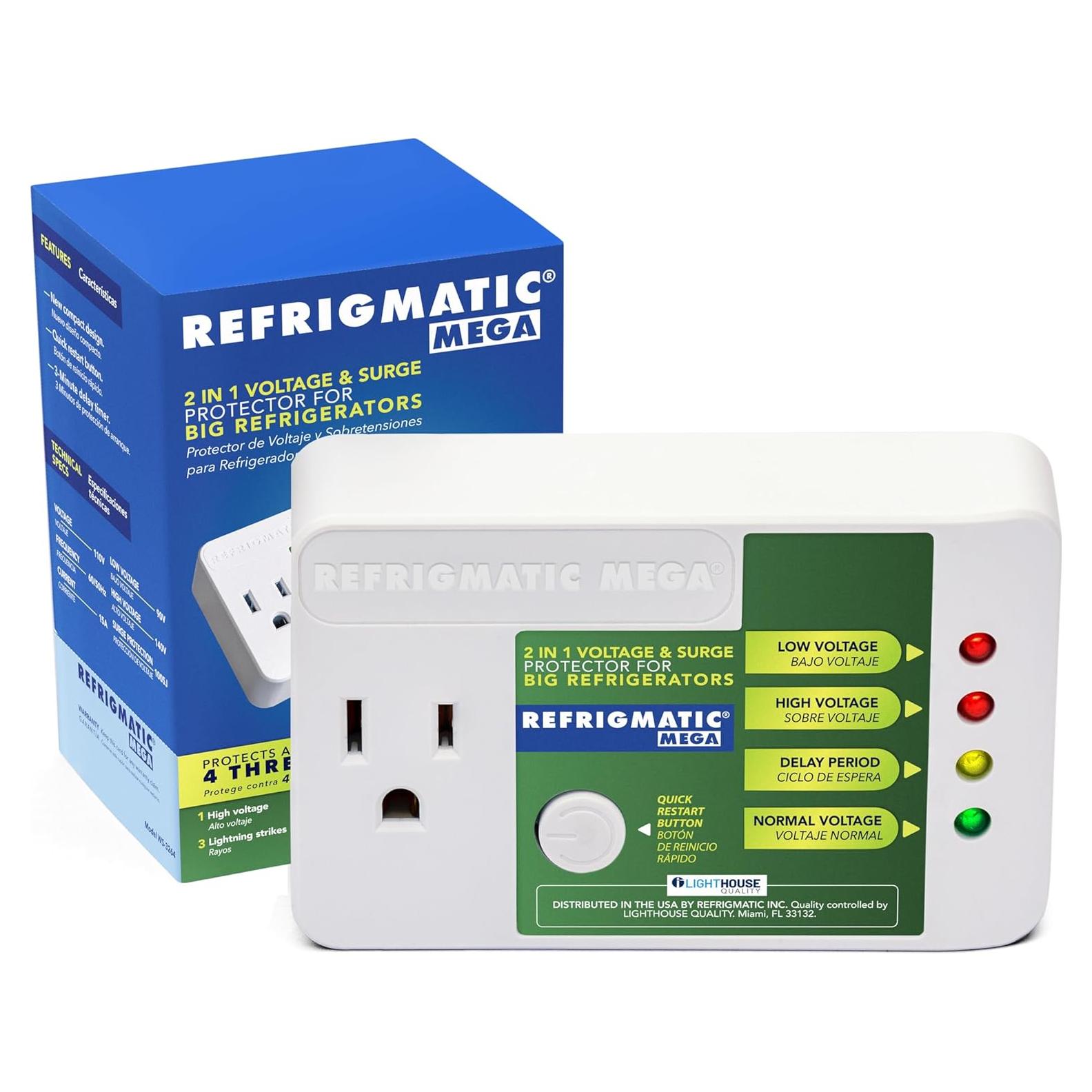 Protector de Voltaje Refrigmatic MEGA 2 en 1 para Refrigeradores