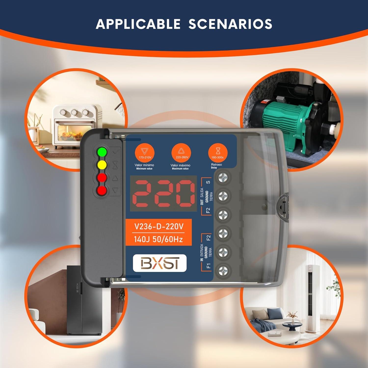 Protector de Sobretensión BXST 220V 30A 6600W con Pantalla LED