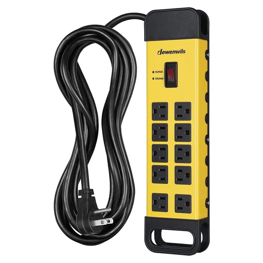 Tira de Energía Industrial DEWENWILS 10 Salidas 15A 1440 Julios