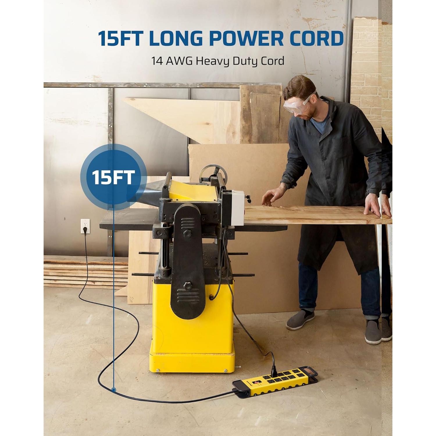 Tira de Energía Industrial DEWENWILS 10 Salidas 15A 1440 Julios