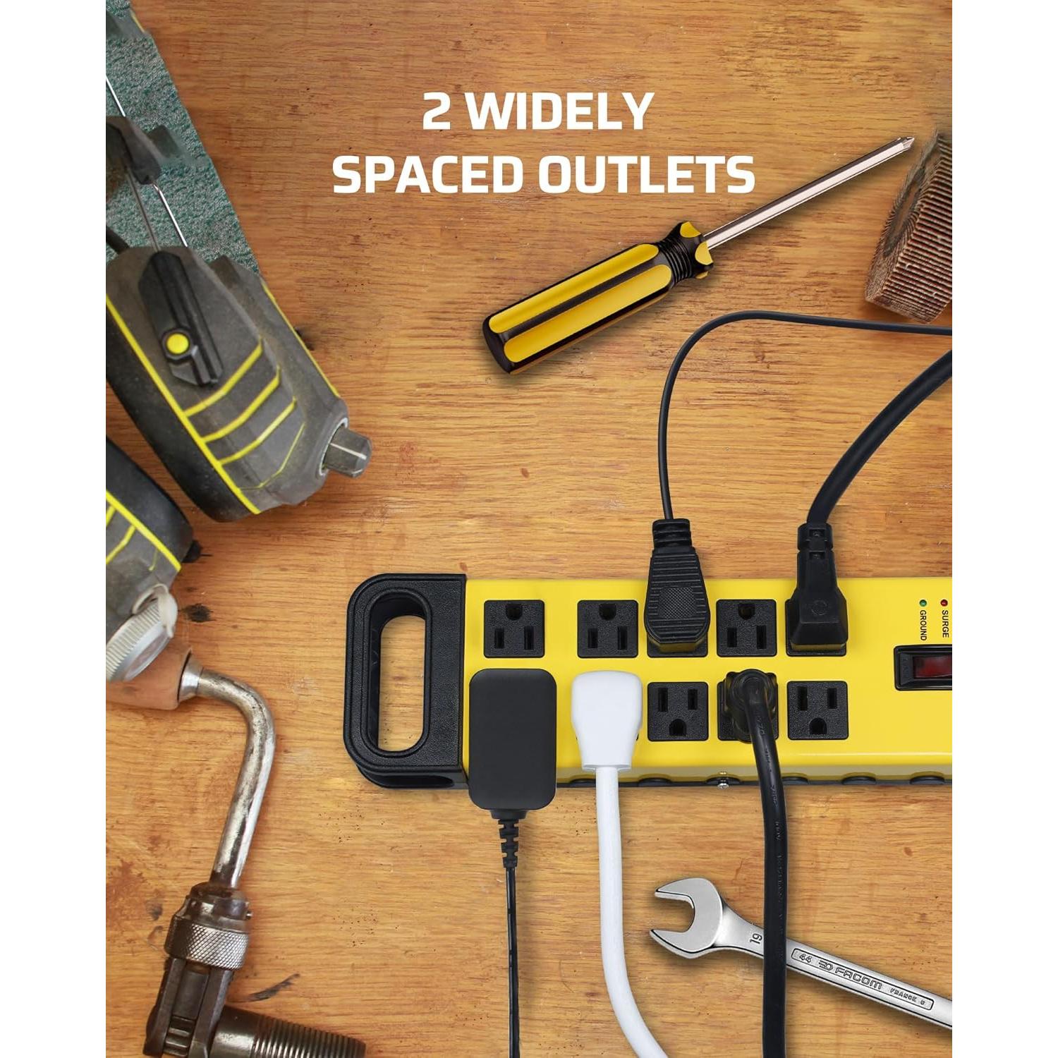 Tira de Energía Industrial DEWENWILS 10 Salidas 15A 1440 Julios