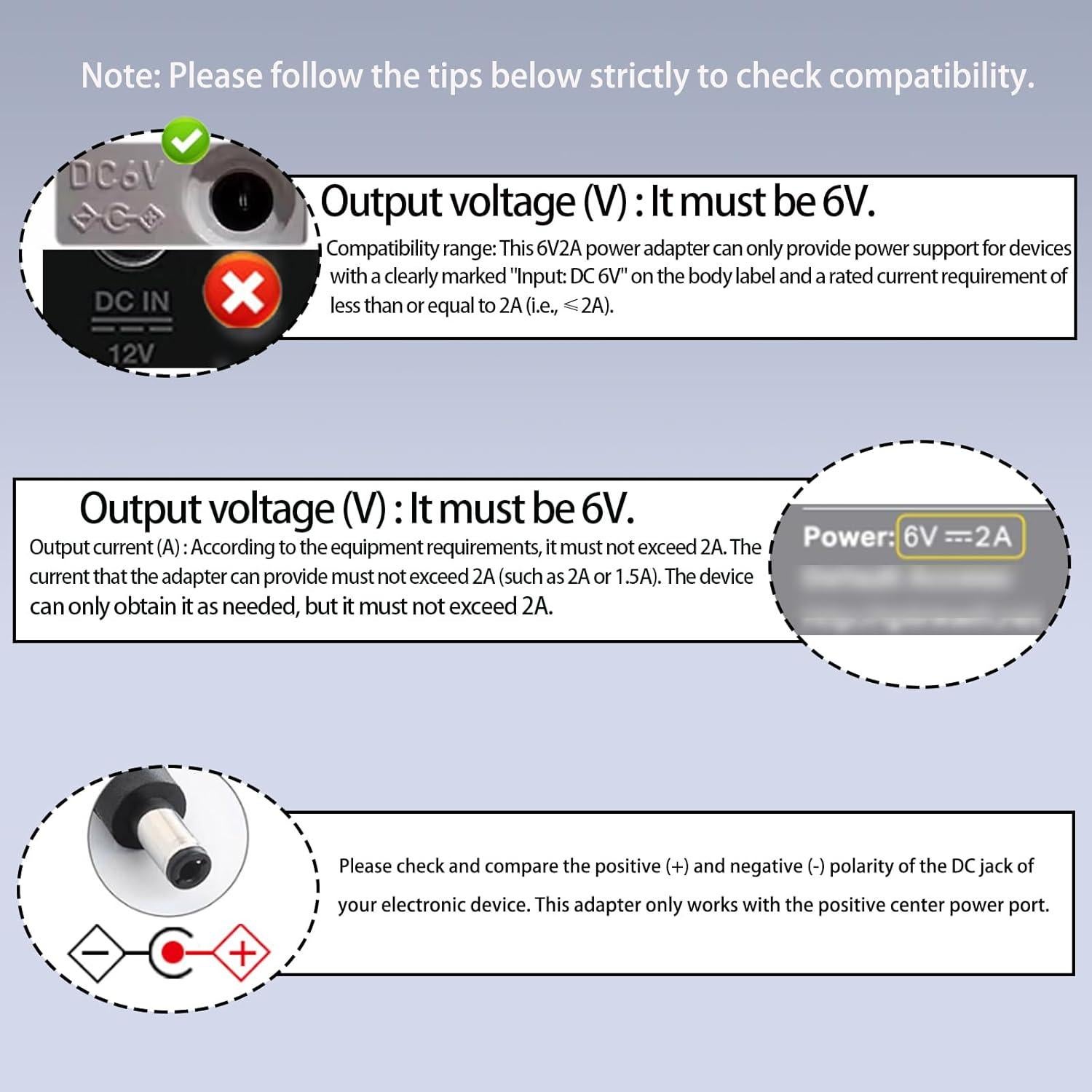 Adaptador de corriente 6V 2A FSQWUR con 8 enchufes intercambiables
