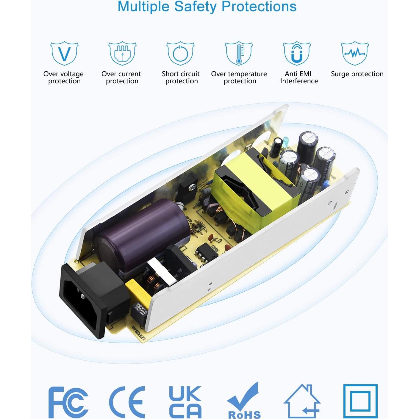 Convertidor CA a CC ALITOVE 12V 10A 120W Adaptador Coche