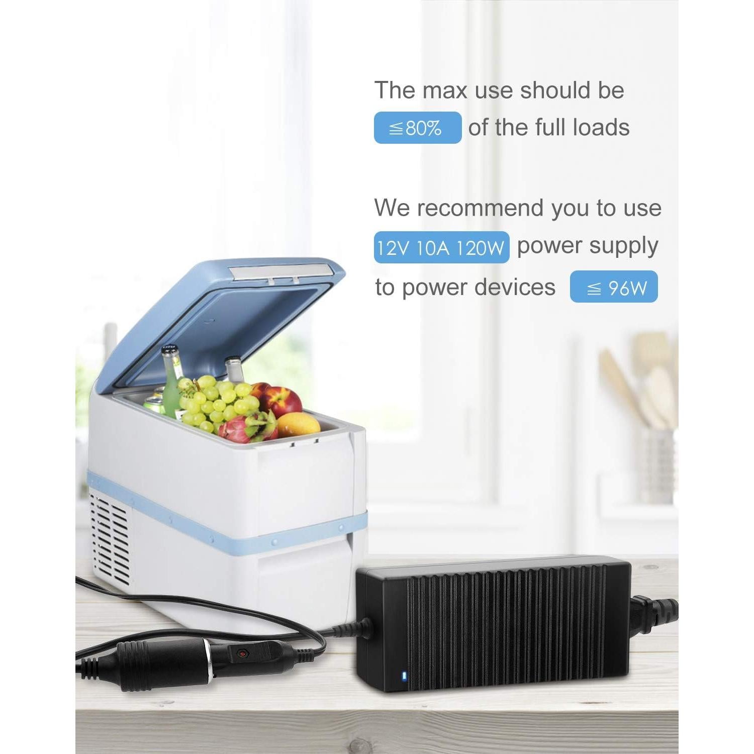 Convertidor CA a CC ALITOVE 12V 10A 120W Adaptador Coche