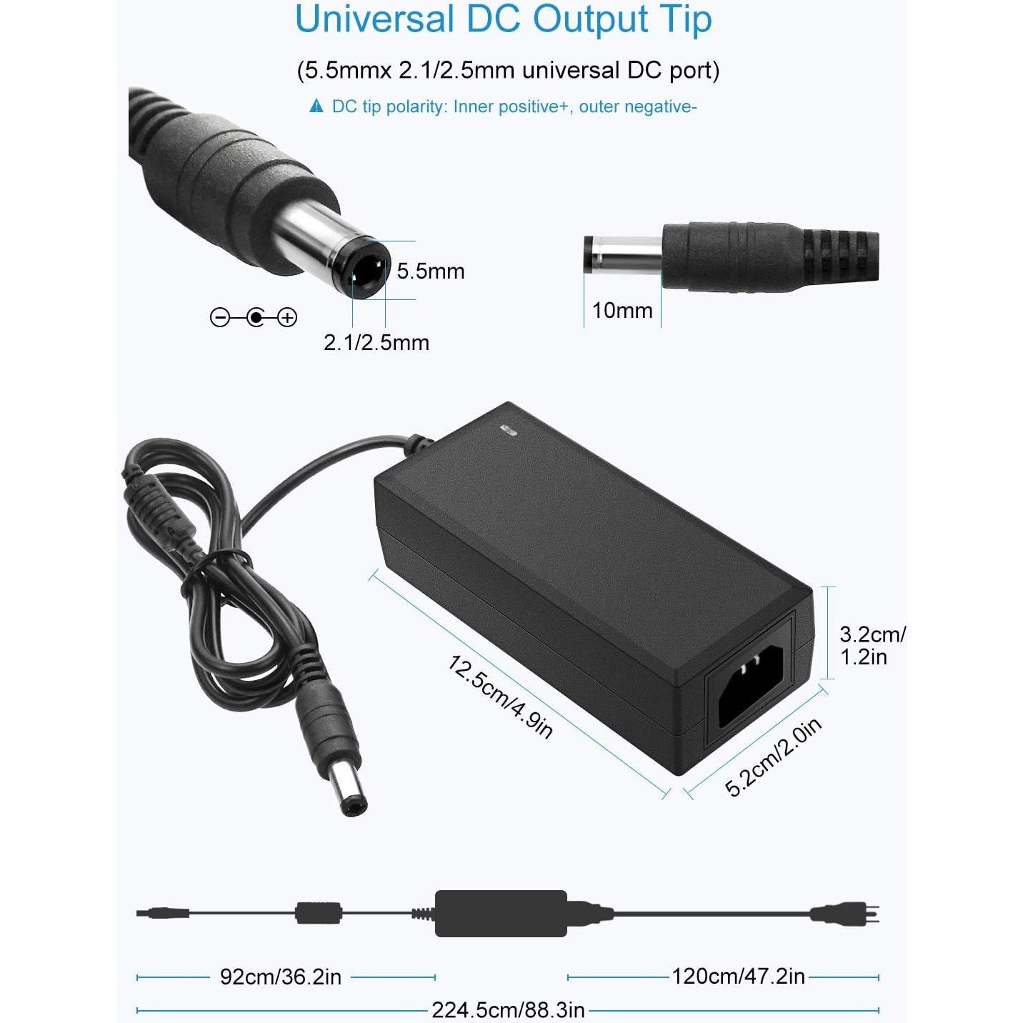 Fuente de Poder 24V 2A ALITOVE Adaptador CA/CC 48W