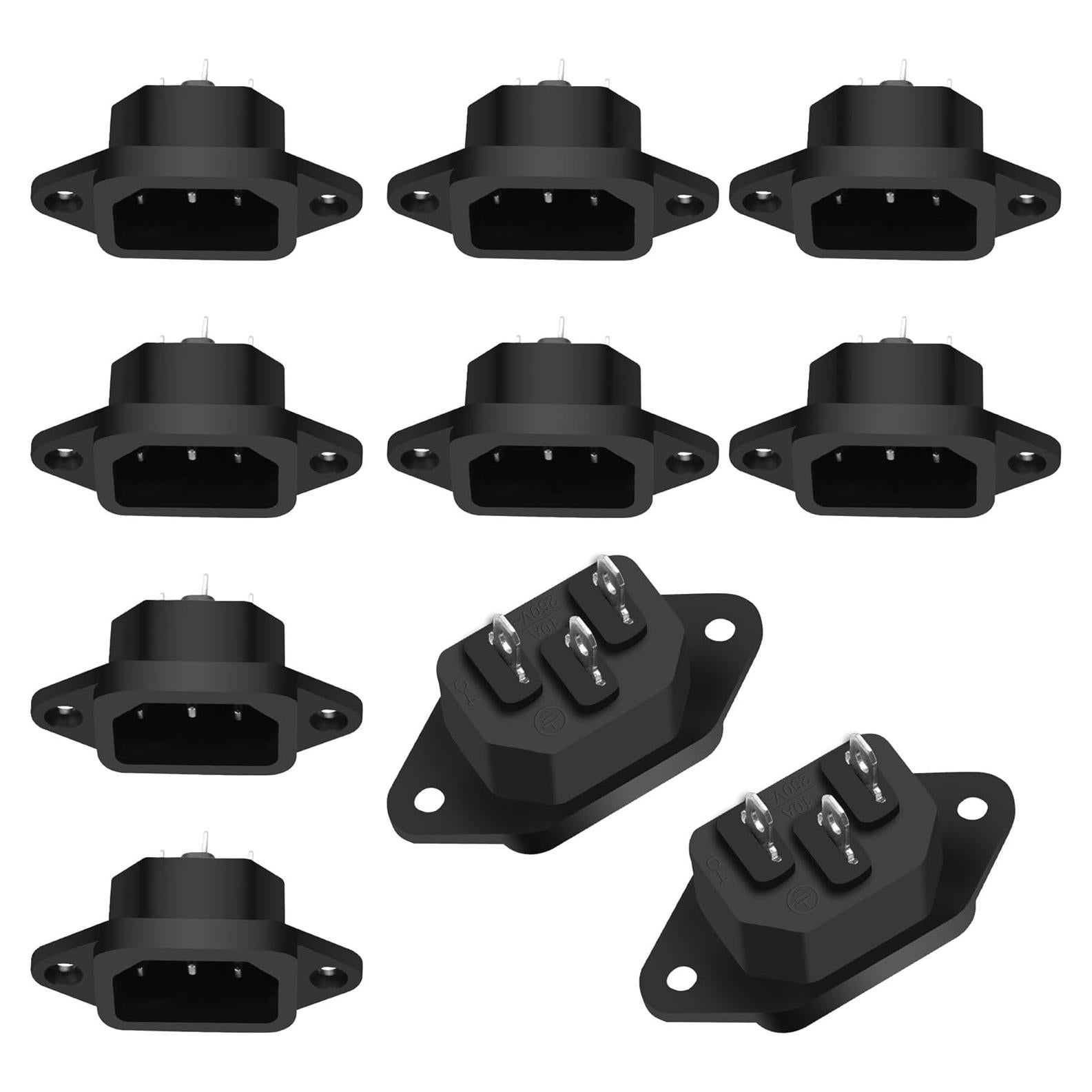 Adaptador de enchufe C14 macho 250V 10A 10 PCS Yingtuyou