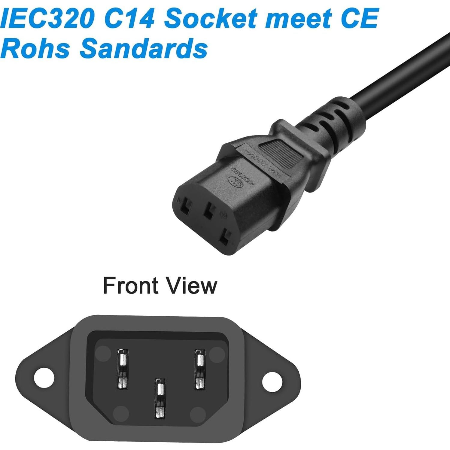 Adaptador de enchufe C14 macho 250V 10A 10 PCS Yingtuyou