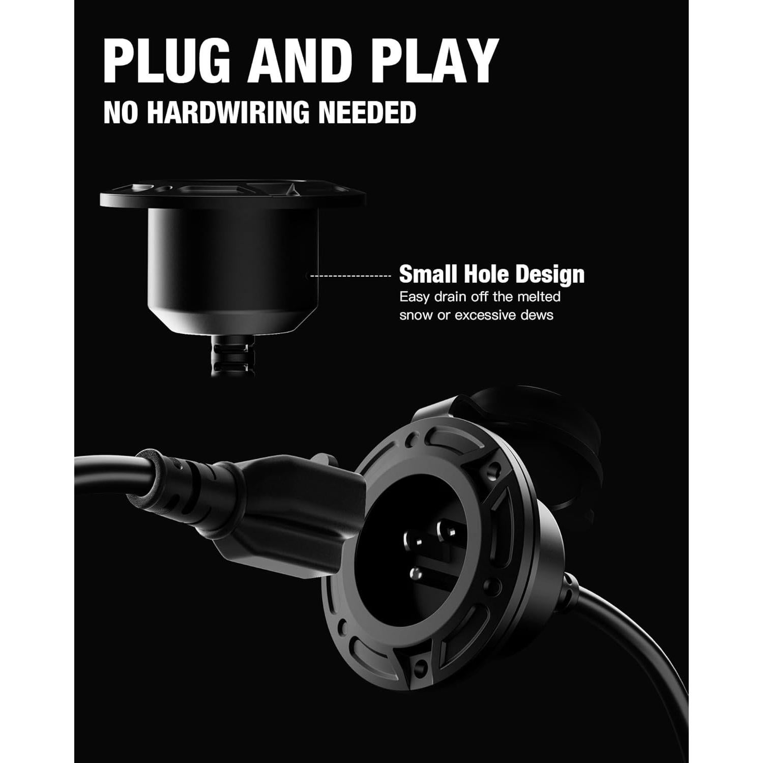 Enchufe de puerto 20A 125V AC Stio con adaptador 5 en 1 40.64 cm