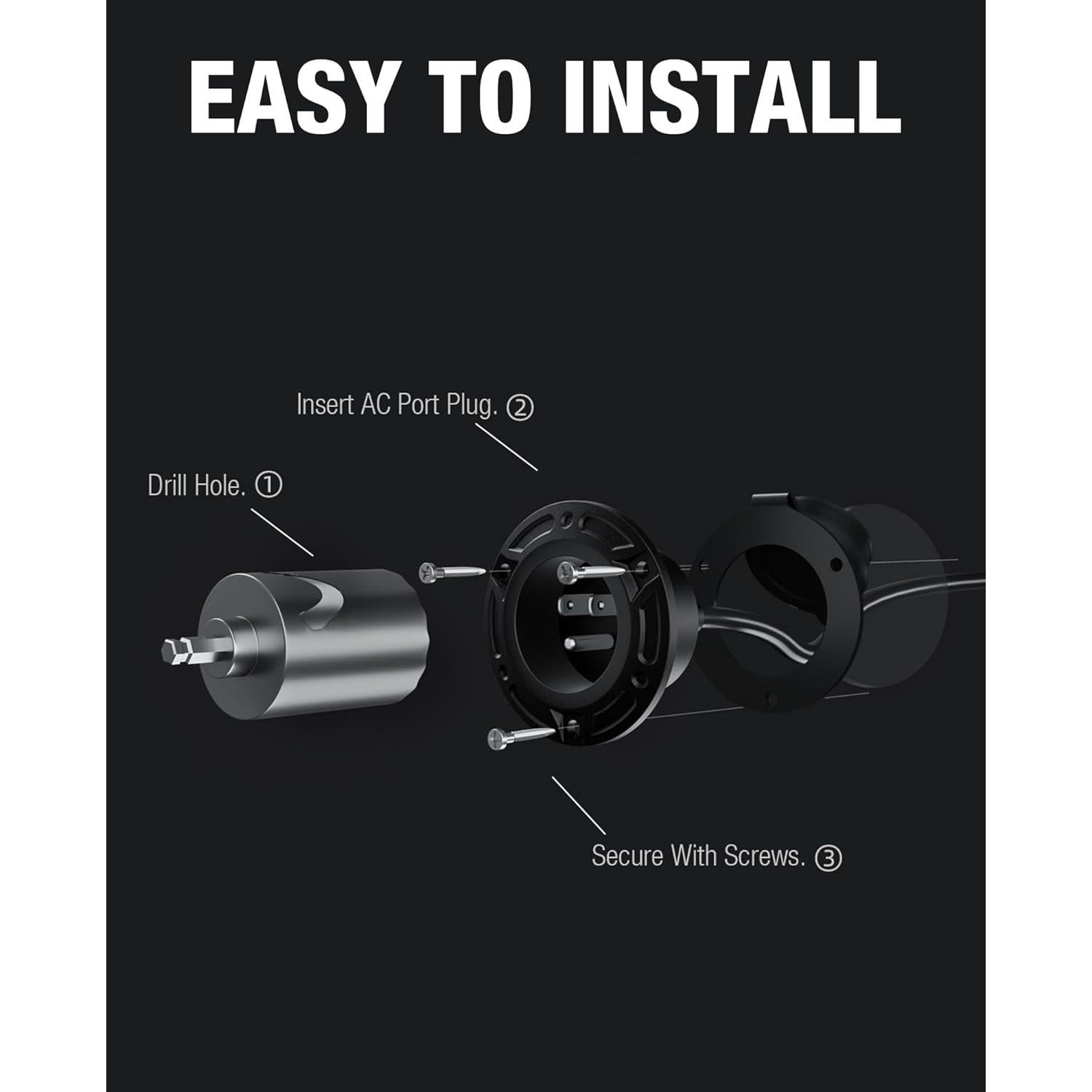 Enchufe de puerto 20A 125V AC Stio con adaptador 5 en 1 40.64 cm