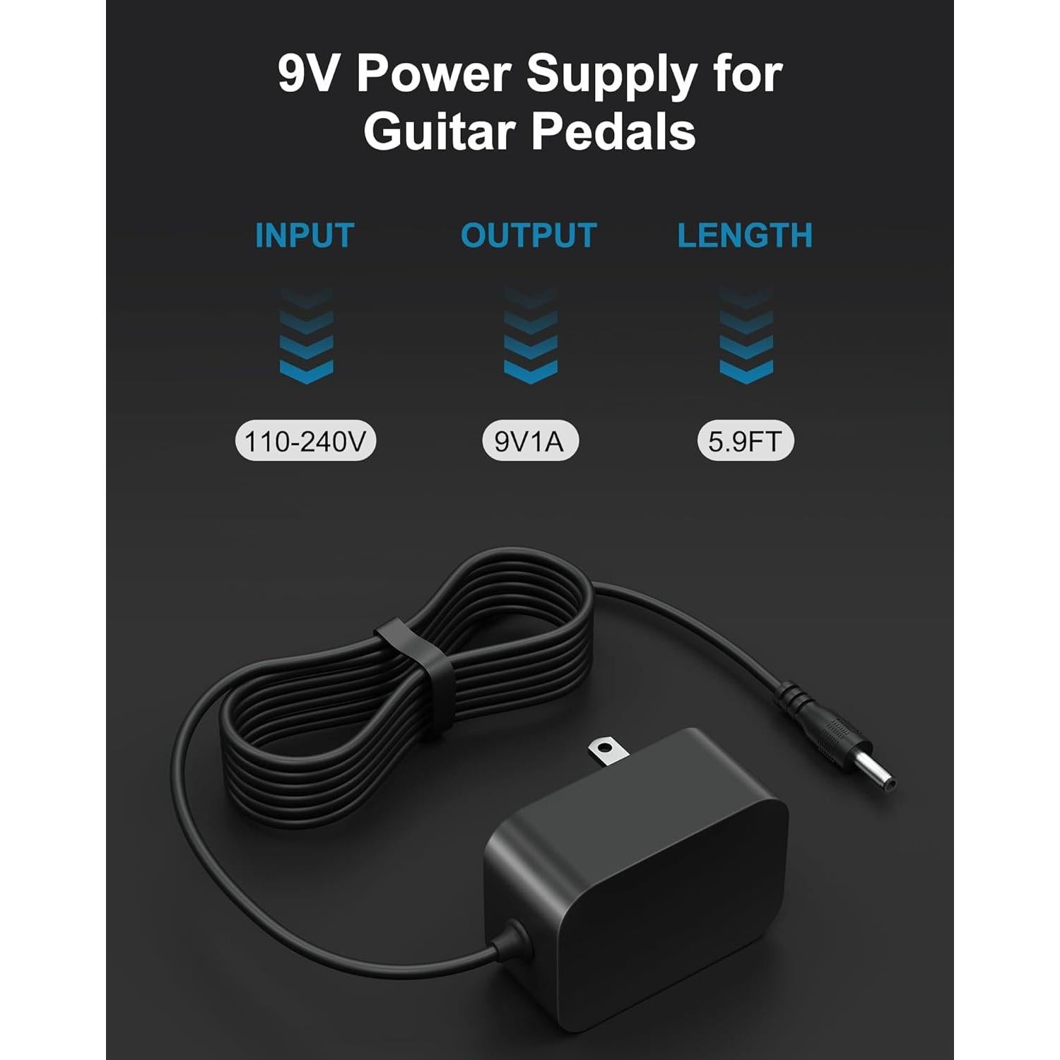 Fuente de Alimentación 9V VHBW para Pedales de Guitarra