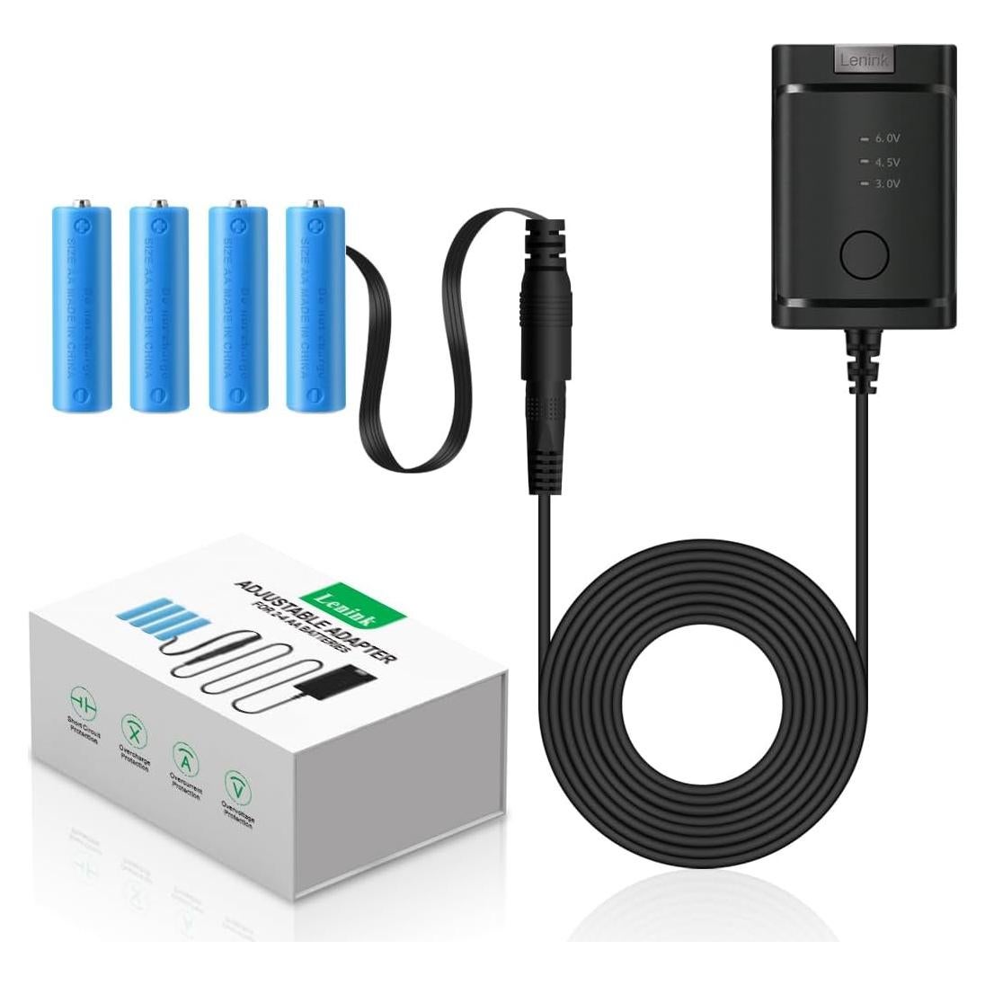 Adaptador de corriente CA ajustable Lenink 2-4 AA 3V-6V Negro