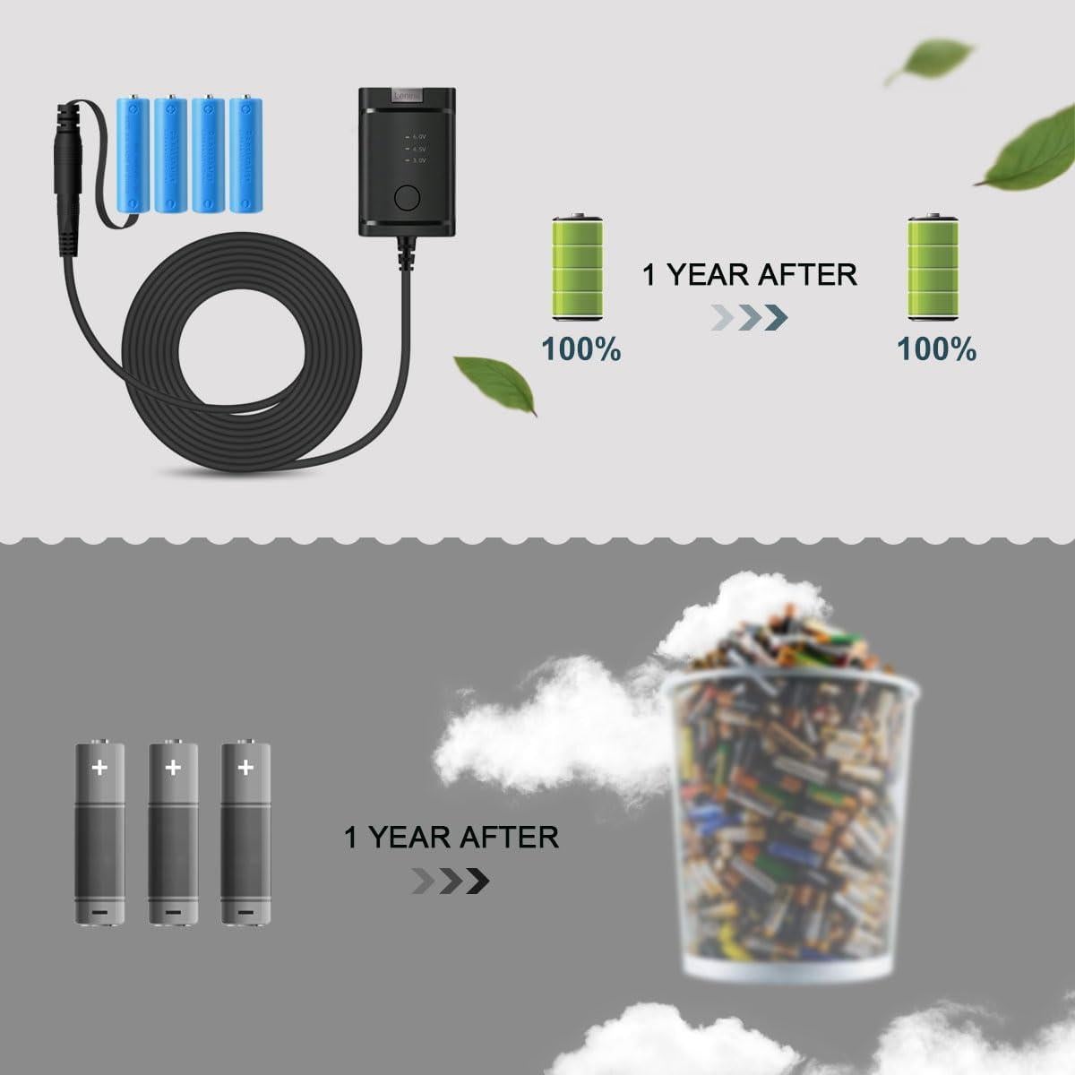 Adaptador de corriente CA ajustable Lenink 2-4 AA 3V-6V Negro