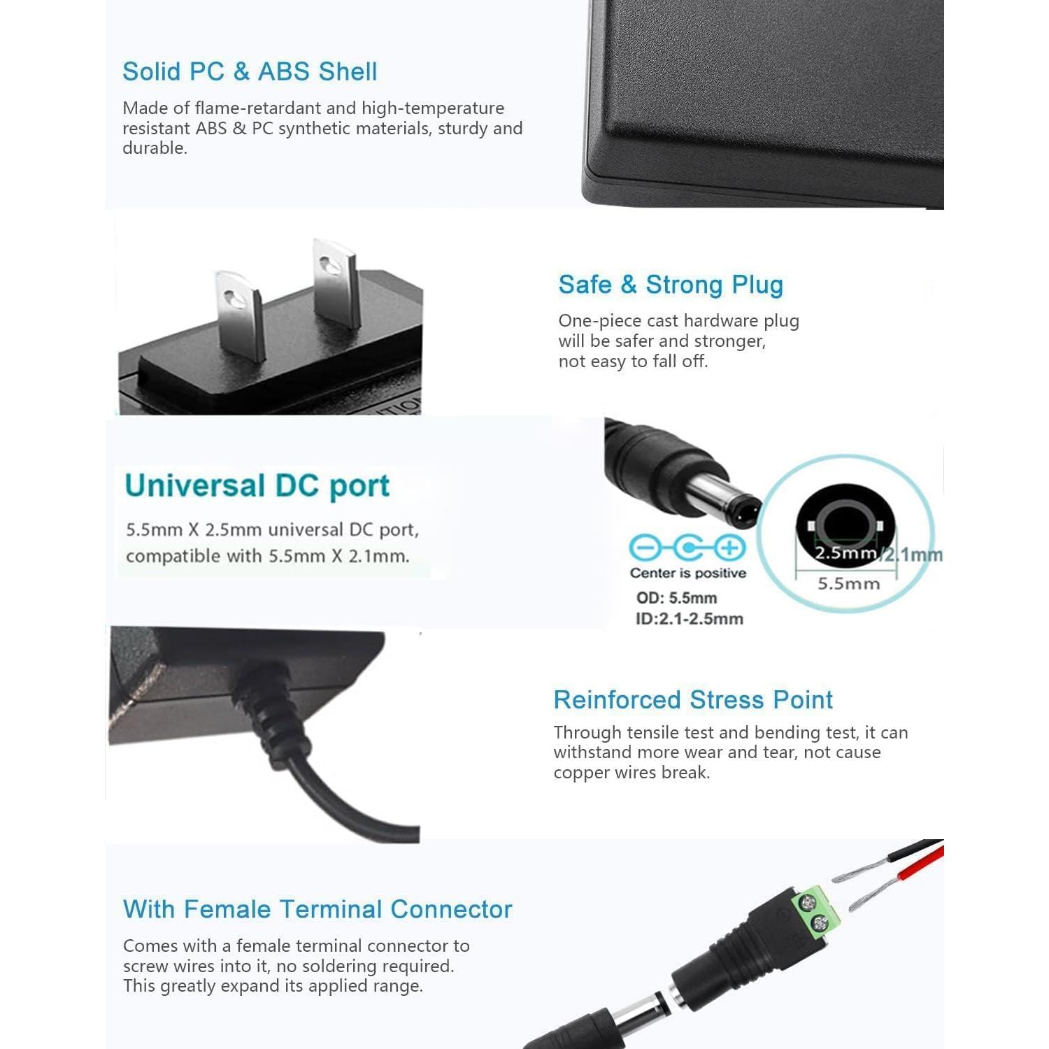 Adaptador de corriente 12V 3.5A MTYTOT con enchufe 5.5x2.5mm