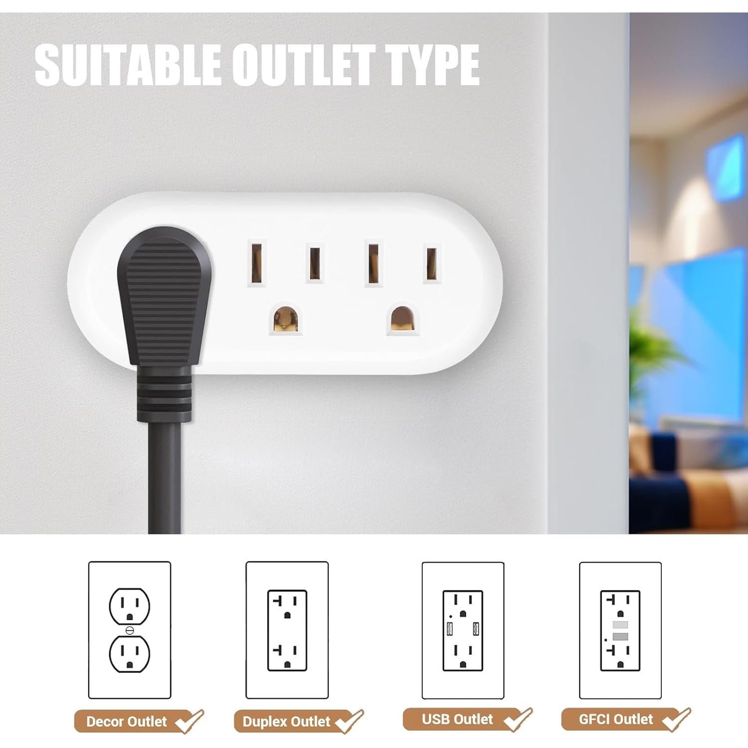 Adaptador de Enchufe EXTRASTAR 3 Salidas - Paquete de 4