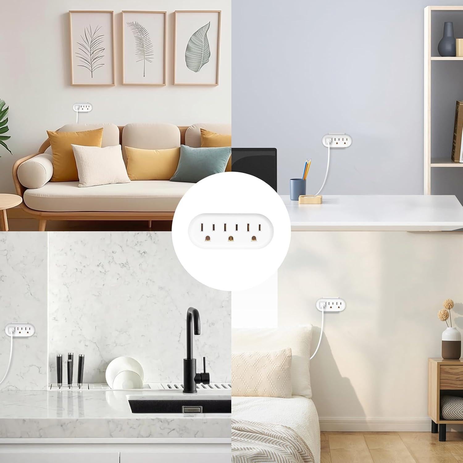 Adaptador de Enchufe EXTRASTAR 3 Salidas - Paquete de 4