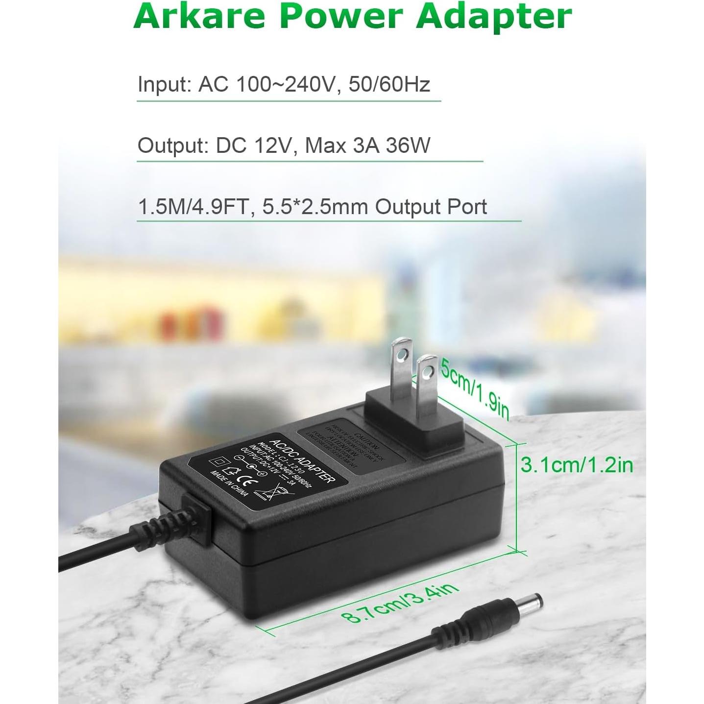 Adaptador de Alimentación AC/DC 12V 3A 36W con 10 Enchufes