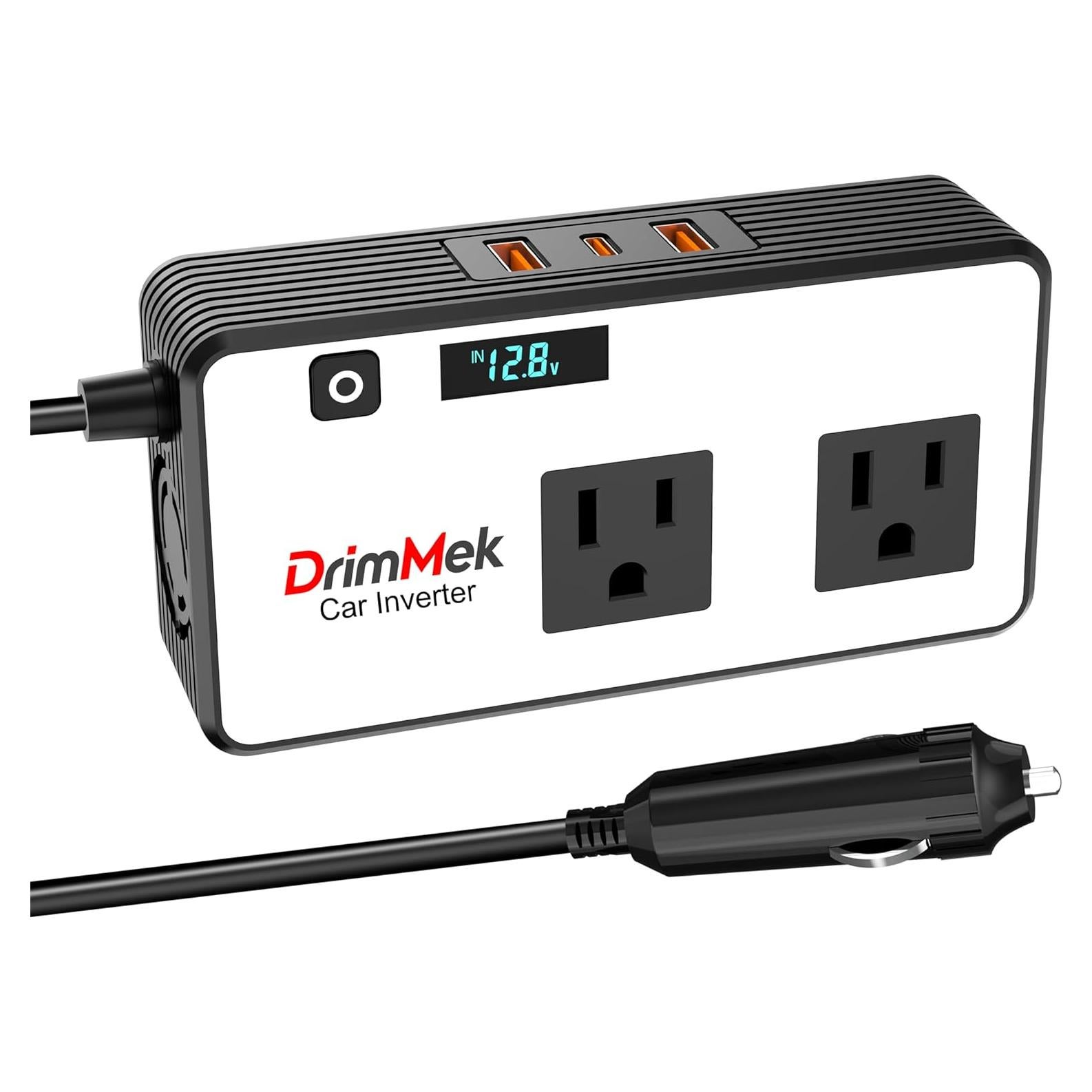 Inversor de Potencia de Coche DrimMek 200W con USB 24W
