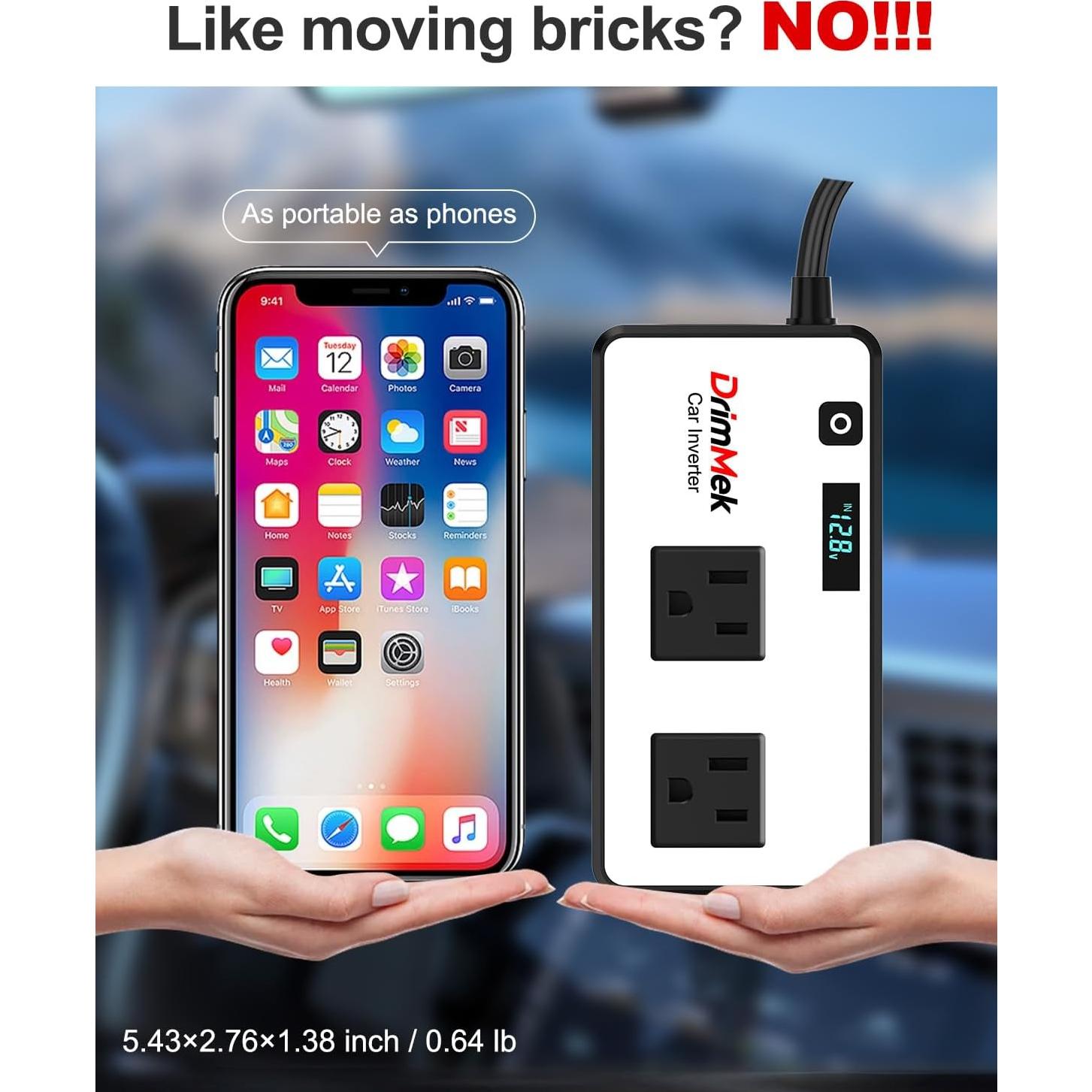 Inversor de Potencia de Coche DrimMek 200W con USB 24W