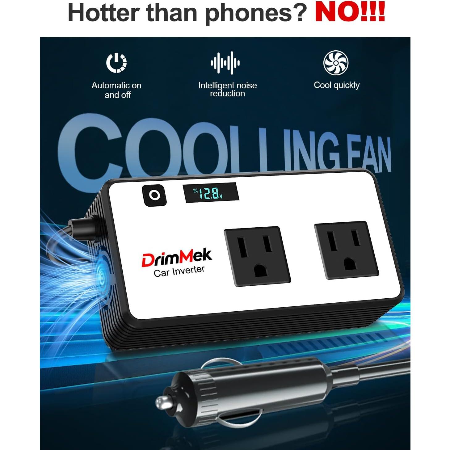 Inversor de Potencia de Coche DrimMek 200W con USB 24W