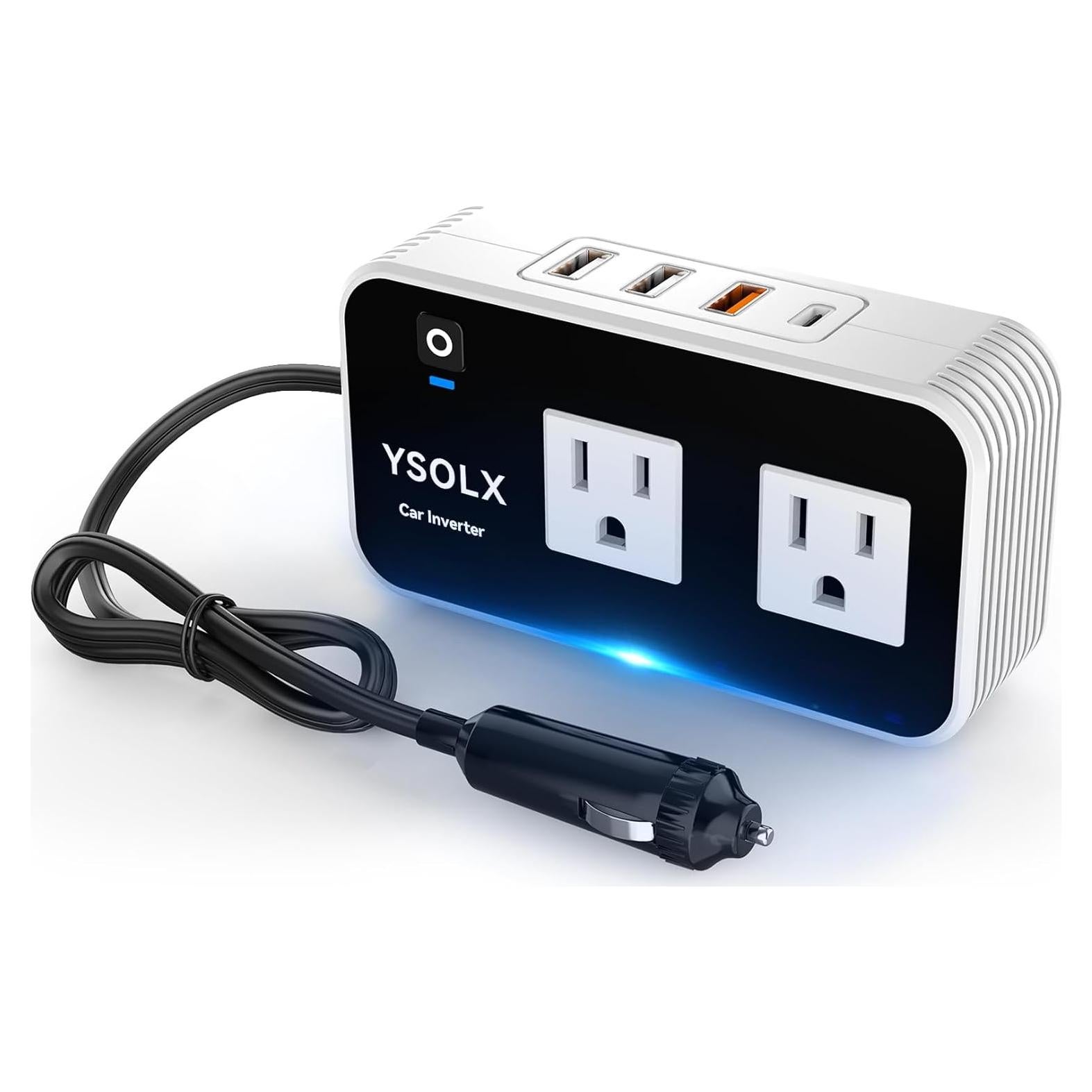 Inversor de Potencia de Coche YSOLX 200W 12V a 110V con 4 USB