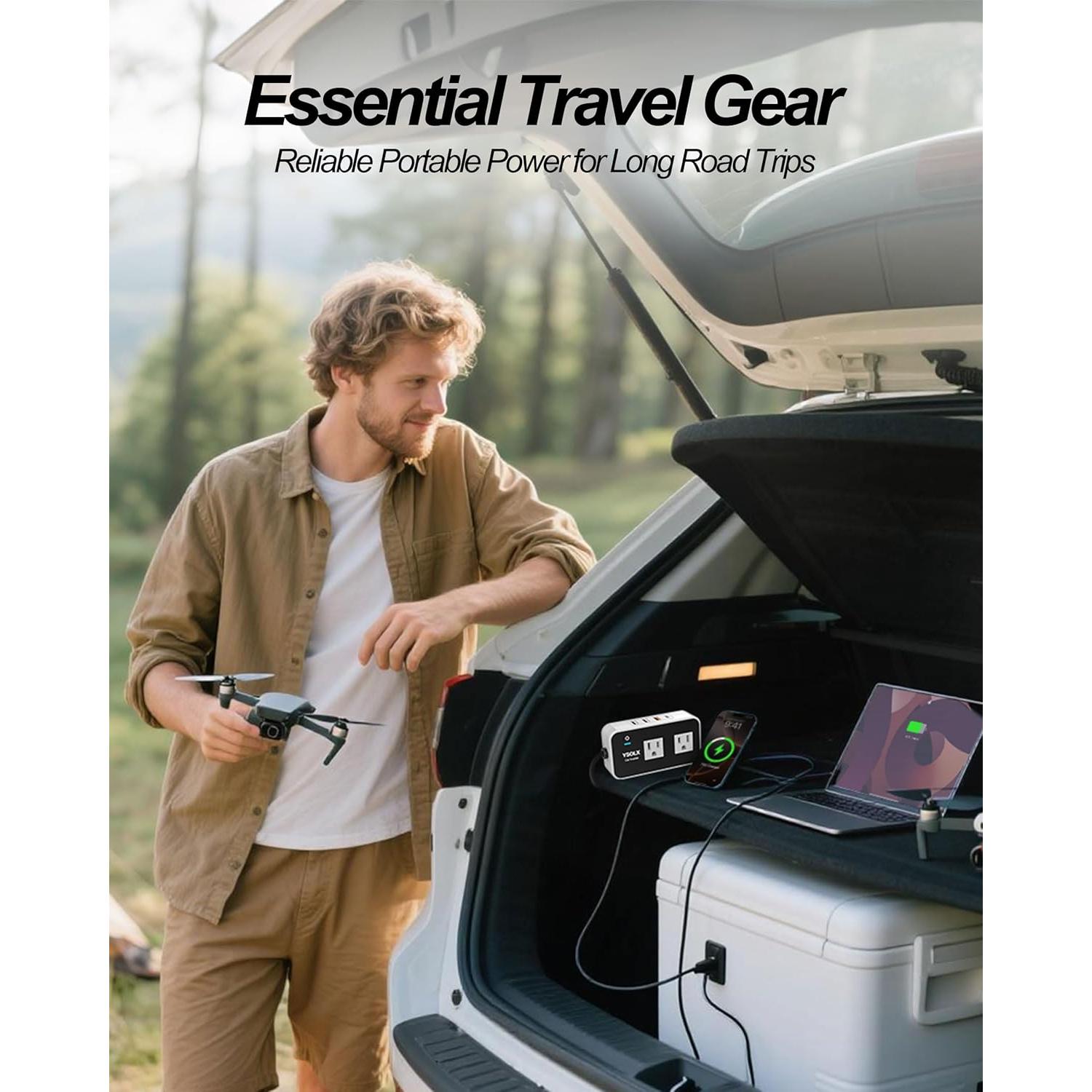 Inversor de Potencia de Coche YSOLX 200W 12V a 110V con 4 USB