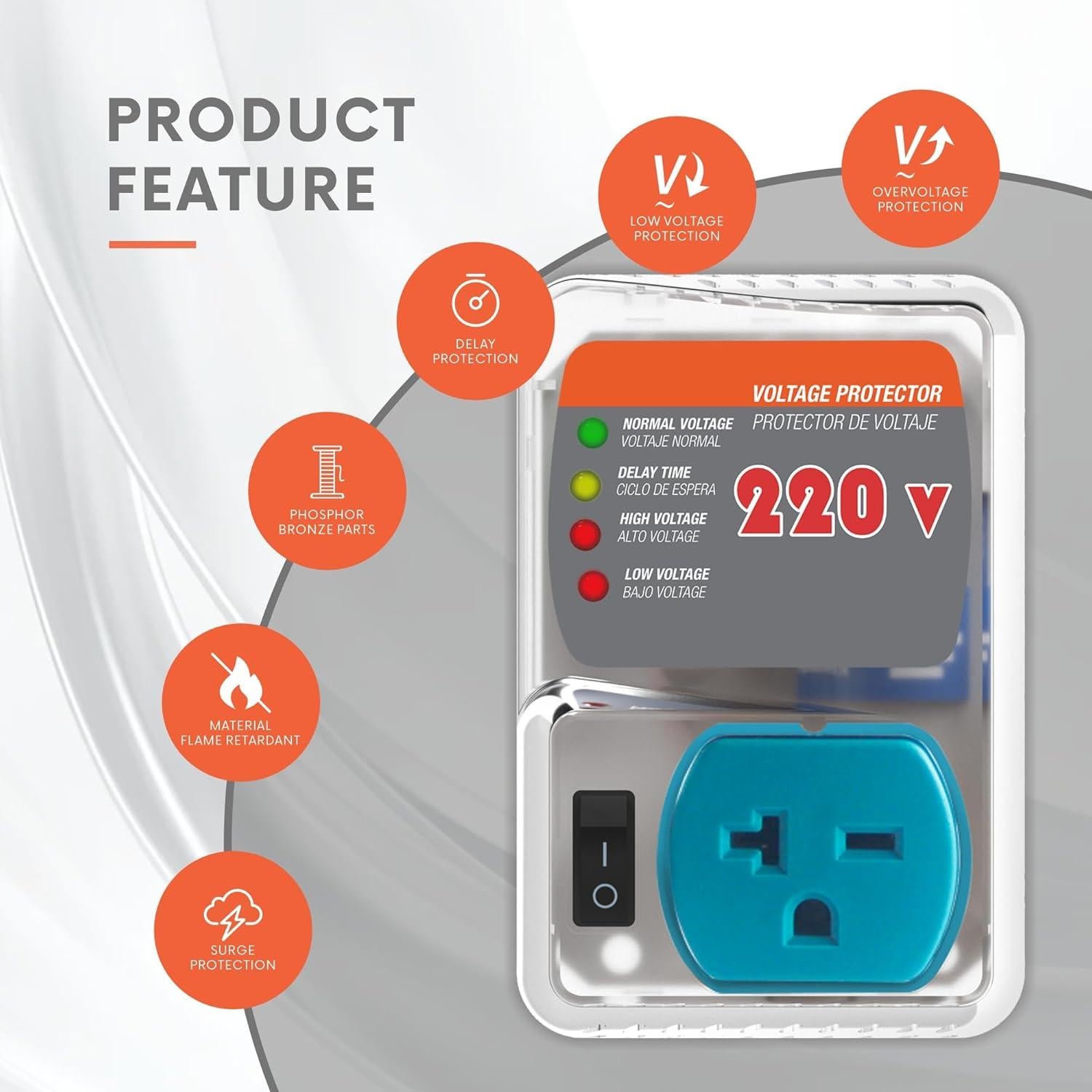 Protector Sobretensiones 20A GIDEON 220V 4400W Ajustable