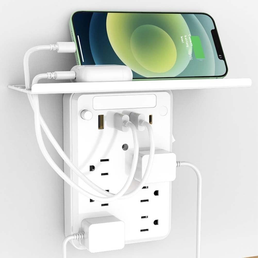 Extensor de Enchufe de Pared Eiusrr 9 en 1 con Estante 19.81 cm