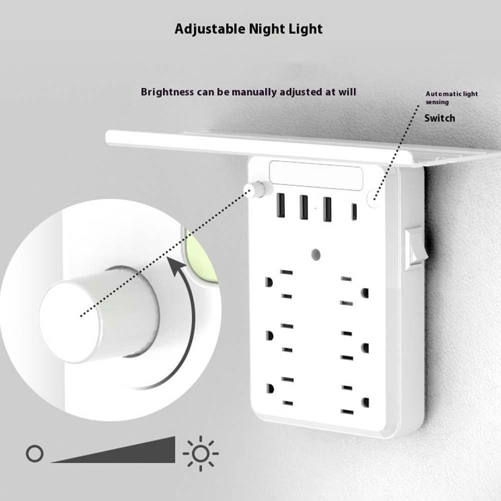 Extensor de Enchufe de Pared Eiusrr 9 en 1 con Estante 19.81 cm