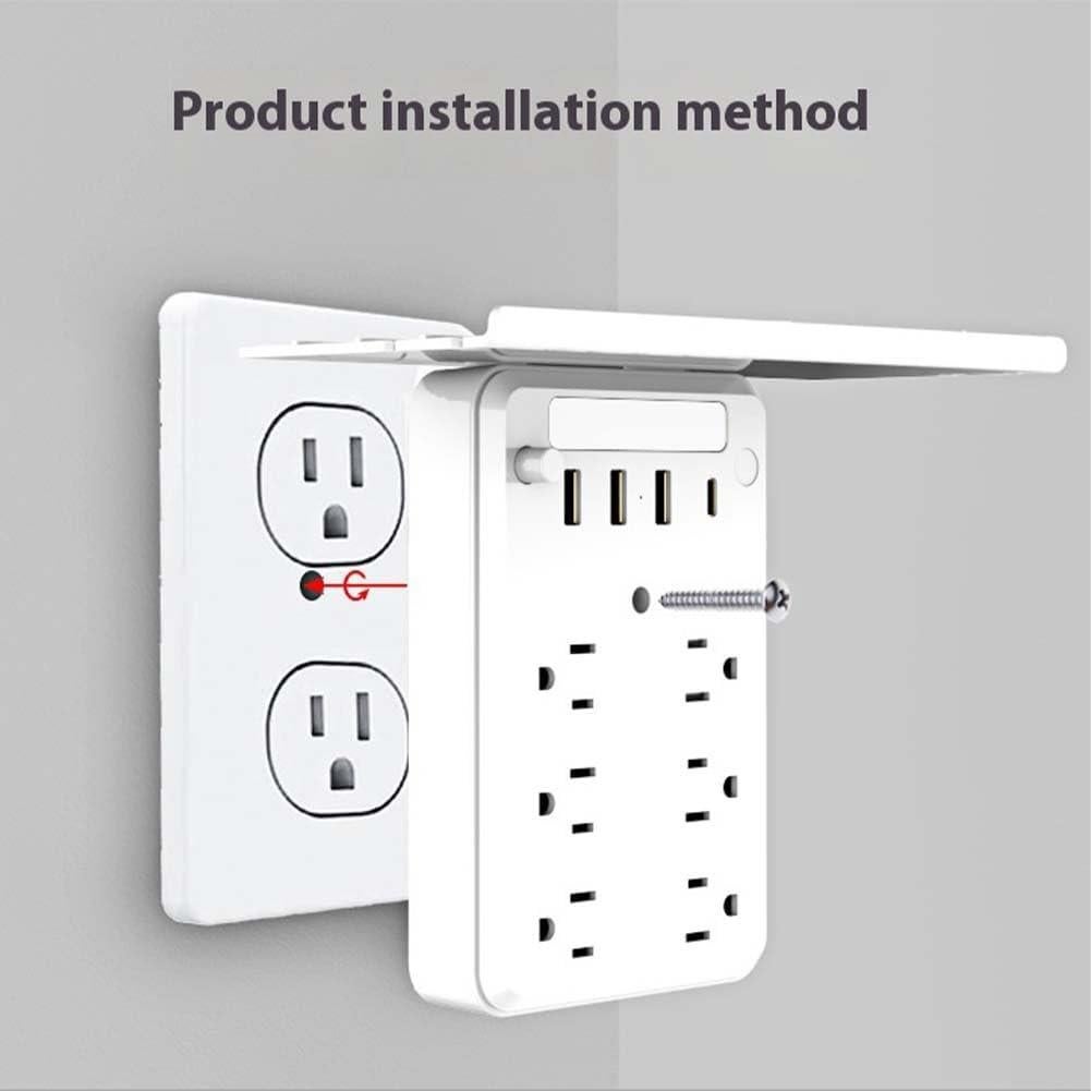 Extensor de Enchufe de Pared Eiusrr 9 en 1 con Estante 19.81 cm