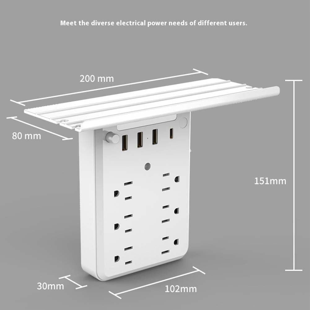 Extensor de Enchufe de Pared Eiusrr 9 en 1 con Estante 19.81 cm