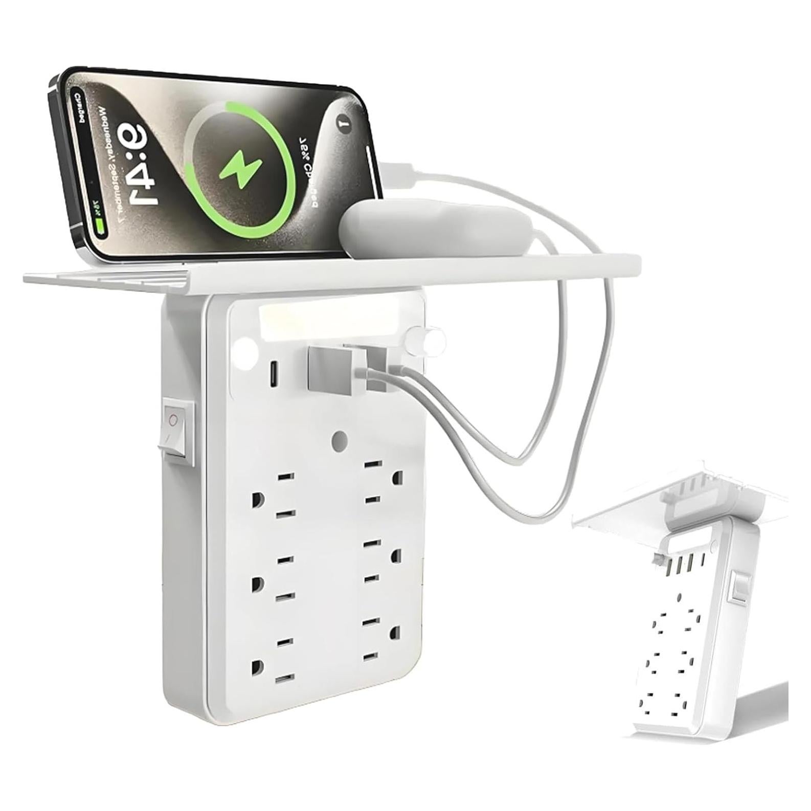 Extensor de Enchufe 9 en 1 Genérico con Estante y USB