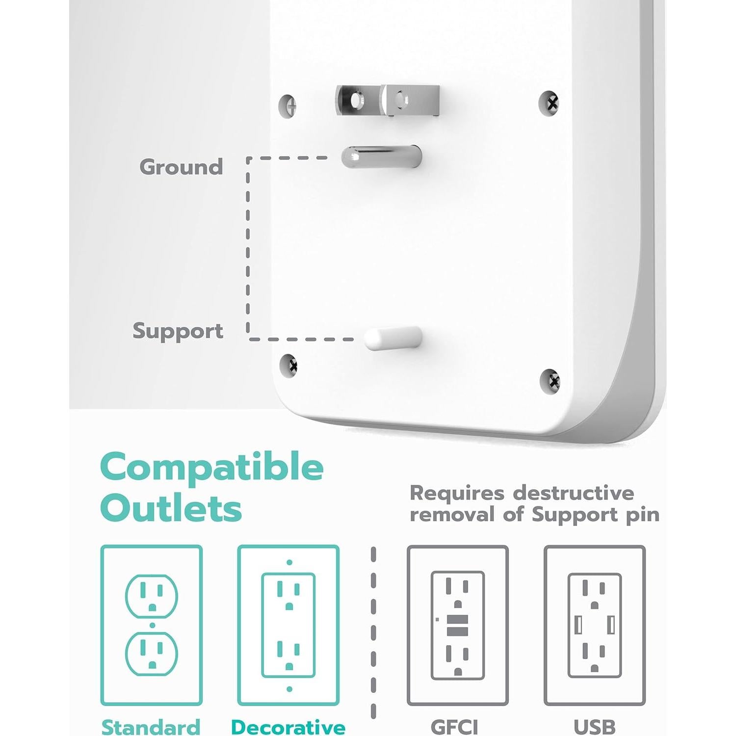 Protector de Sobretensión KMC 3 Salidas 900 Julios 4 USB