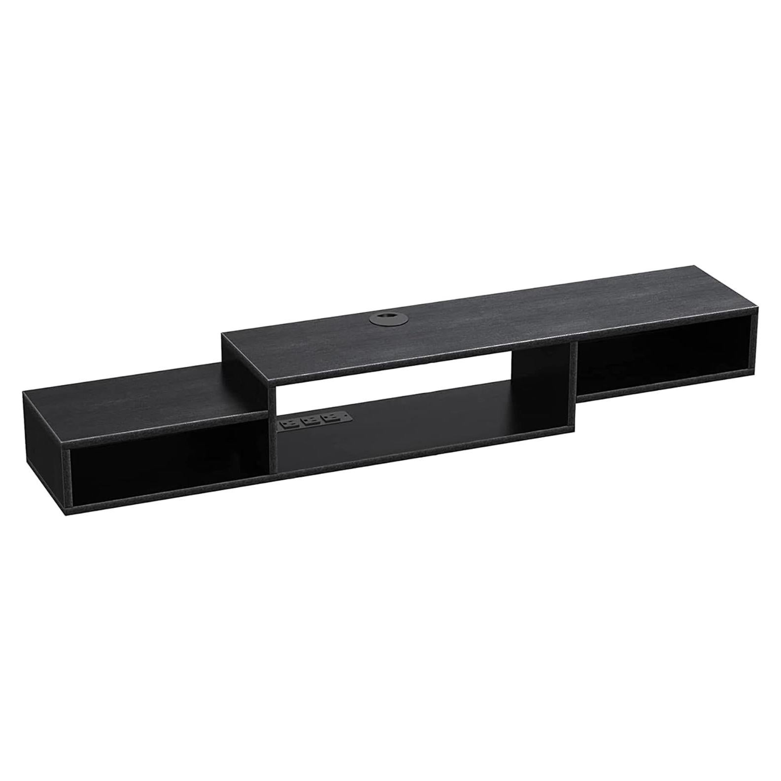 Estante Flotante para TV FABATO 150 cm Negro 3 Compartimentos