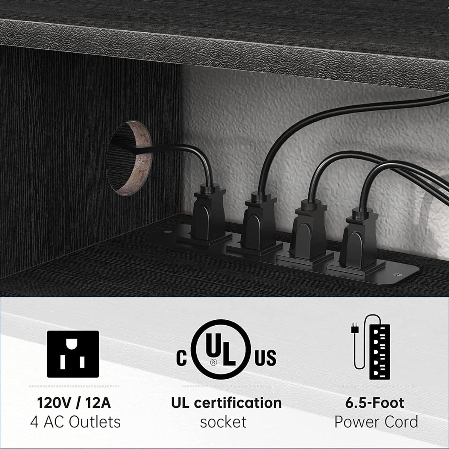 Estante Flotante para TV FABATO 150 cm Negro 3 Compartimentos