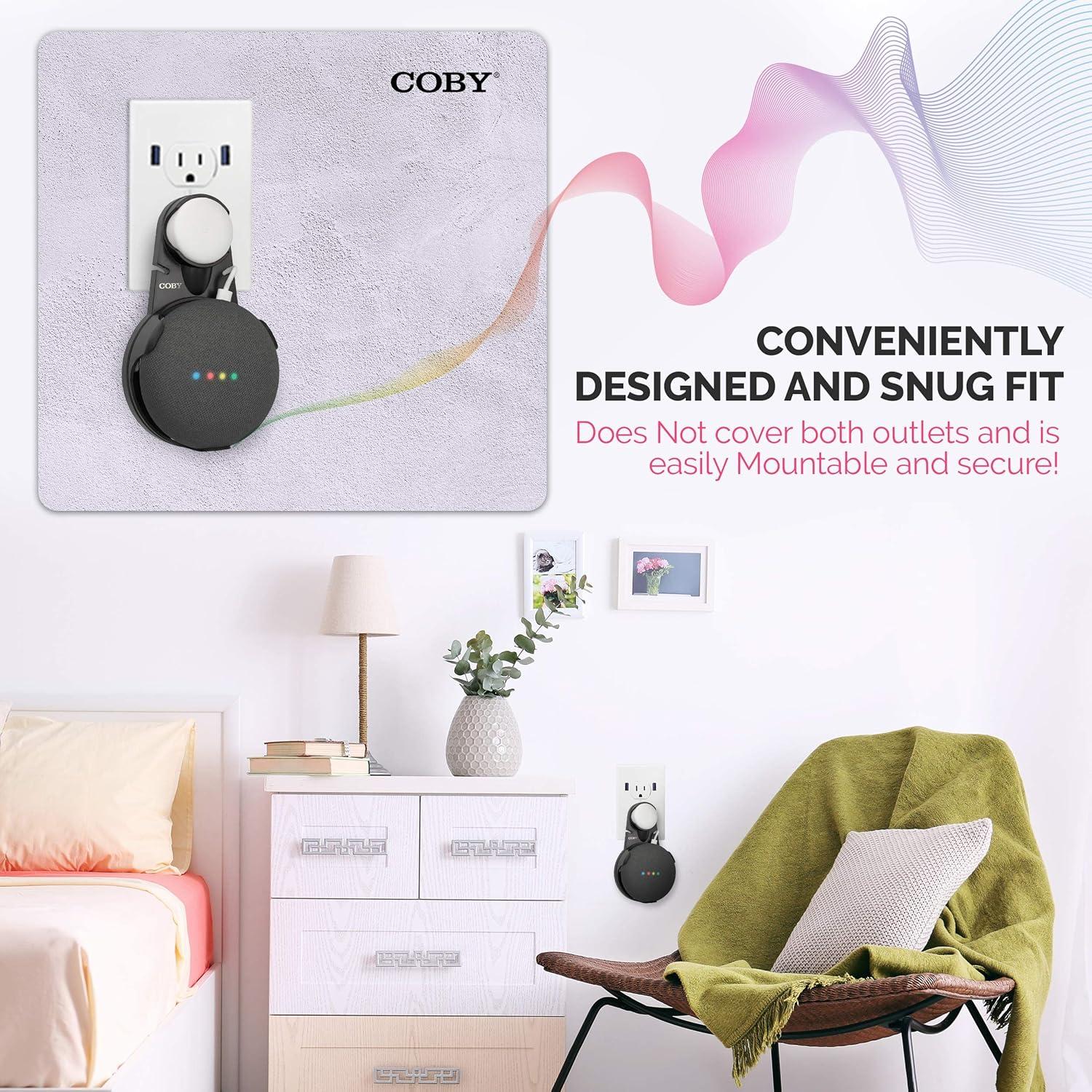 Soporte de Pared Coby para Altavoz Google Home Mini Negro