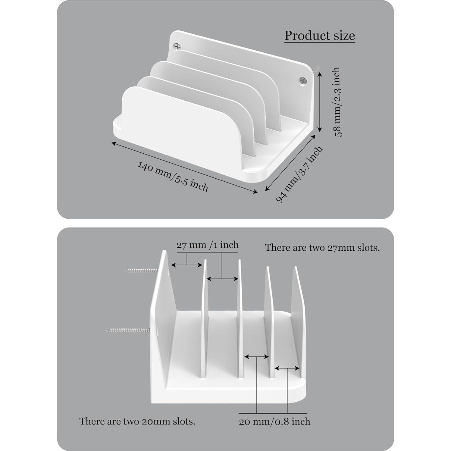 Soporte de Pared para Smartphones y Tablets NOTMBESTM 4 Ranuras