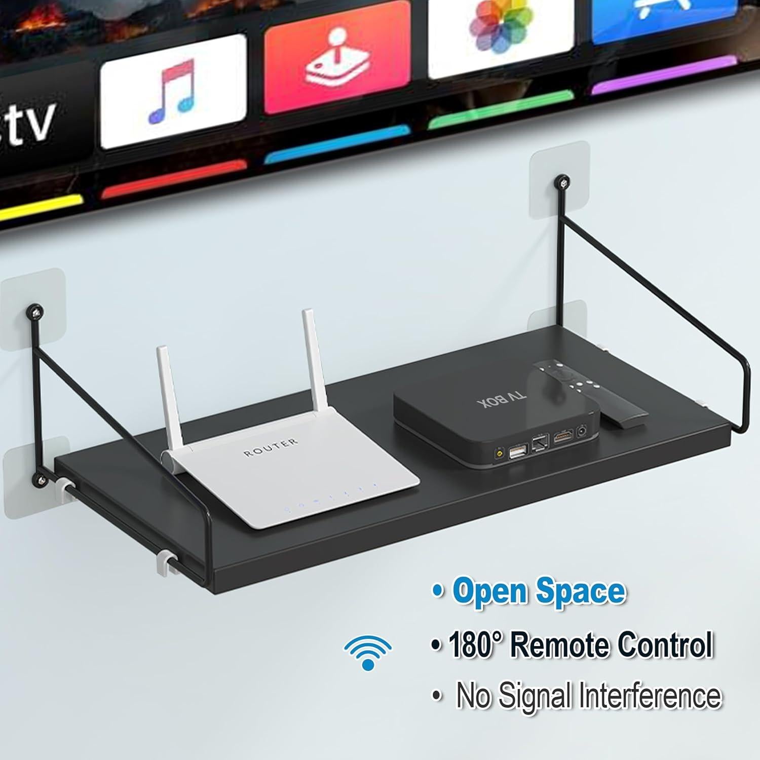 Estante Flotante Negro Wisfame para Dispositivos AV 40x20 cm