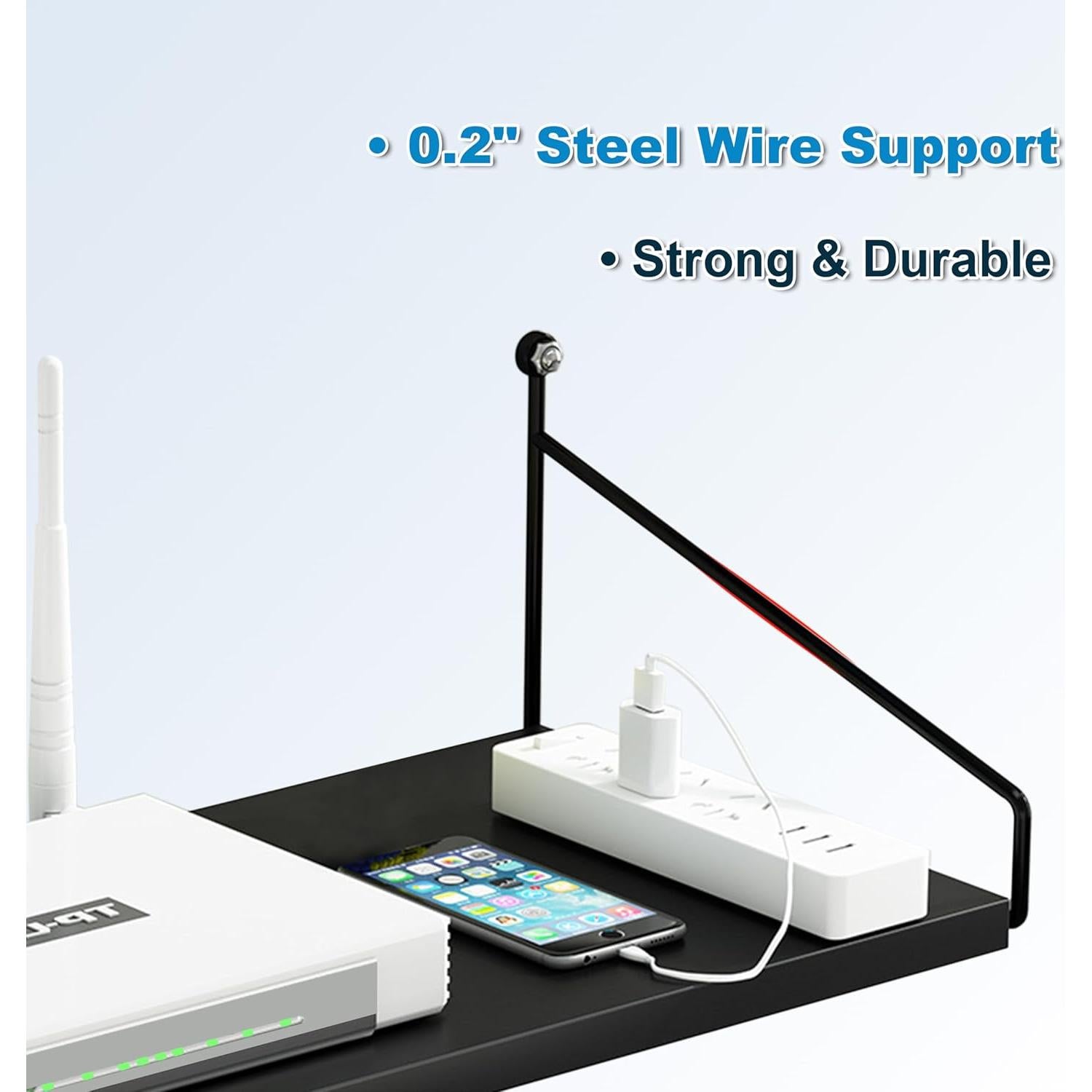 Estante Flotante Negro Wisfame para Dispositivos AV 40x20 cm