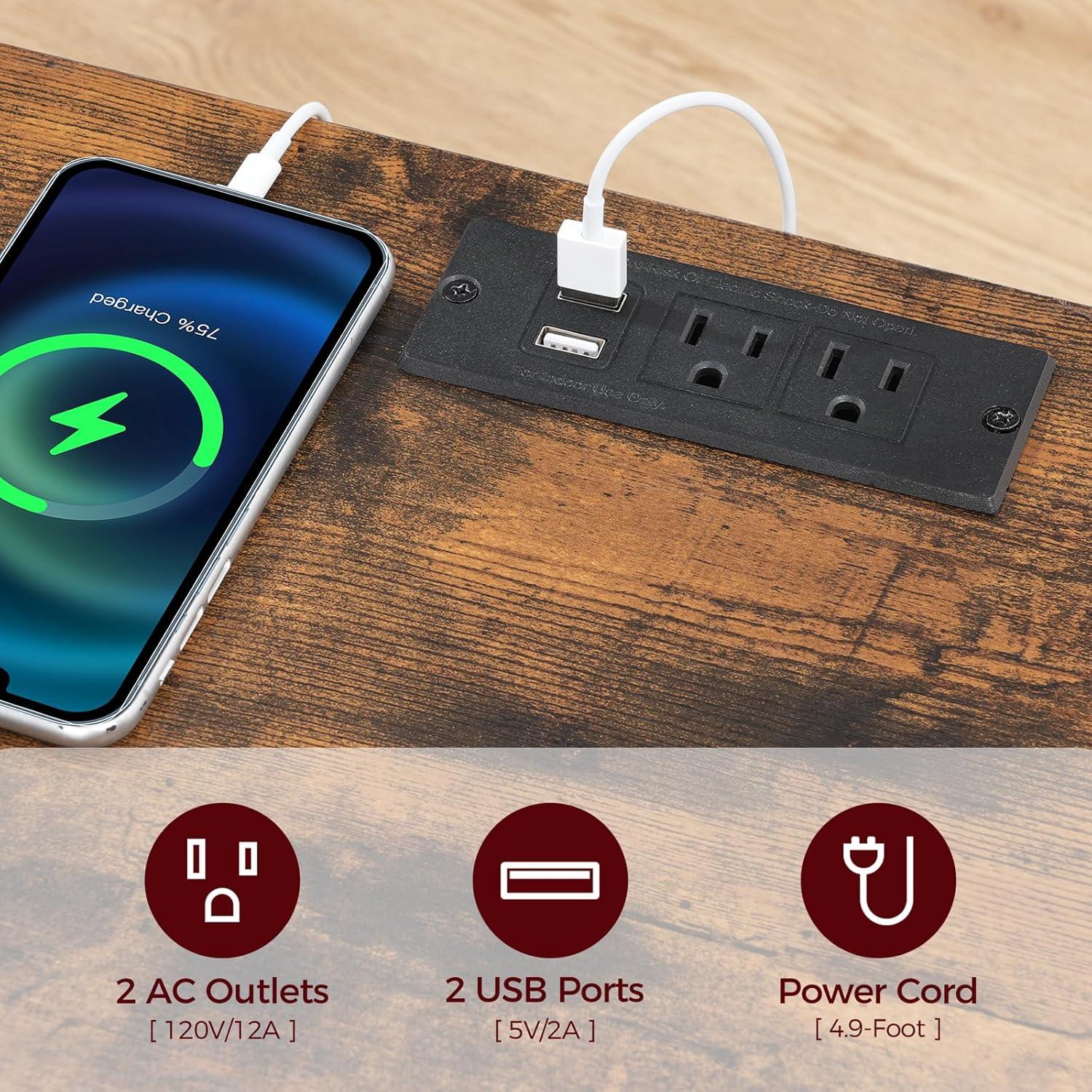 Soporte de TV Flotante MAHANCRIS Marrón Rústico 111 cm