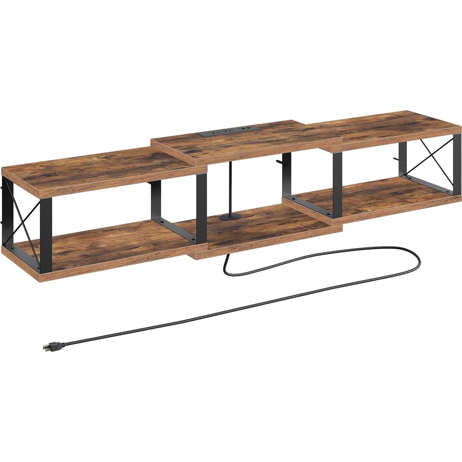 Soporte de TV Flotante MAHANCRIS Marrón Rústico 111 cm