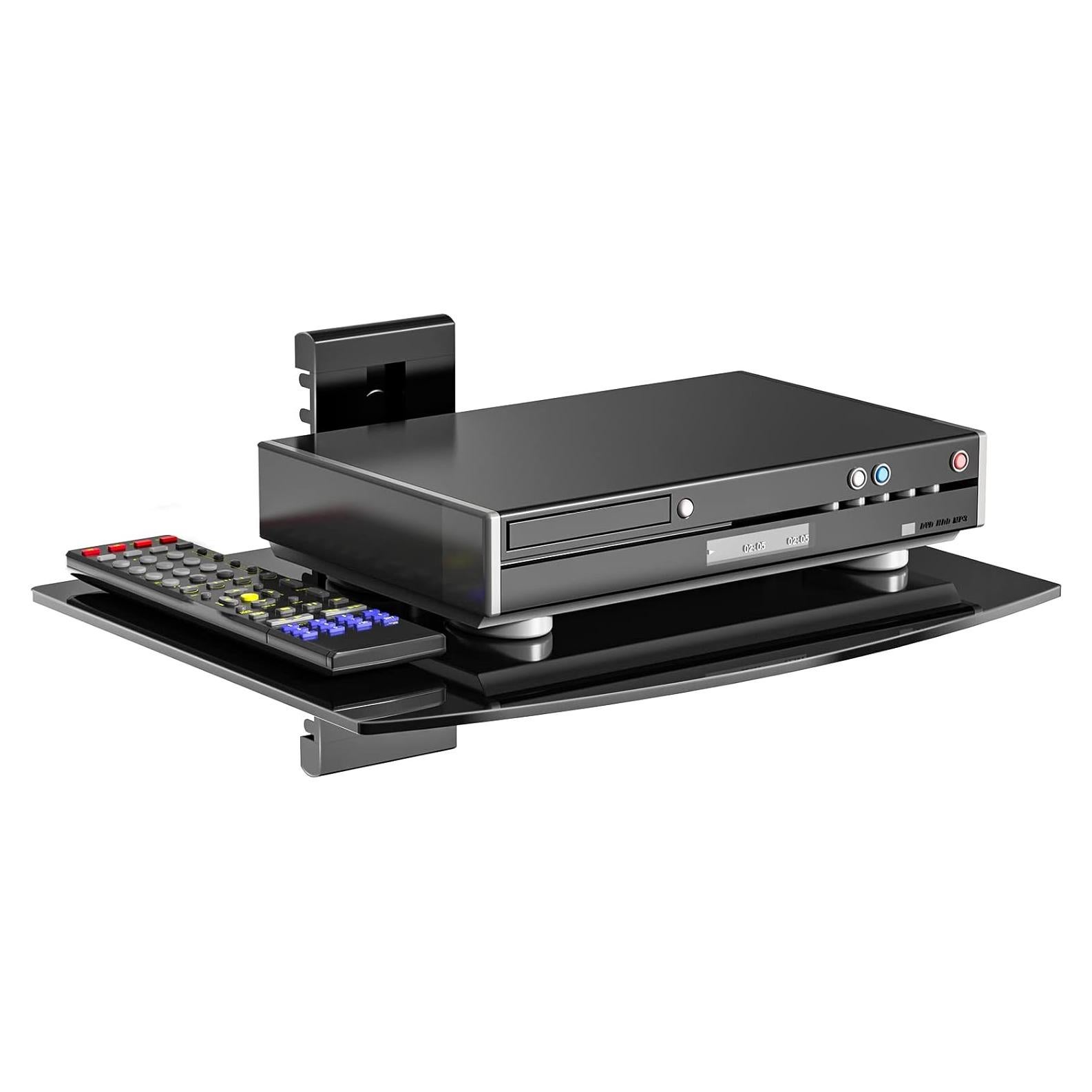 Estante Flotante WALI CS201B Negro Vidrio Templado 8kg