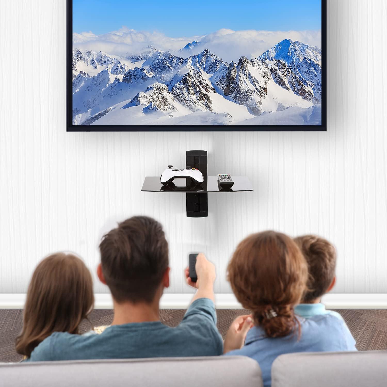 Estante Flotante WALI CS201B Negro Vidrio Templado 8kg