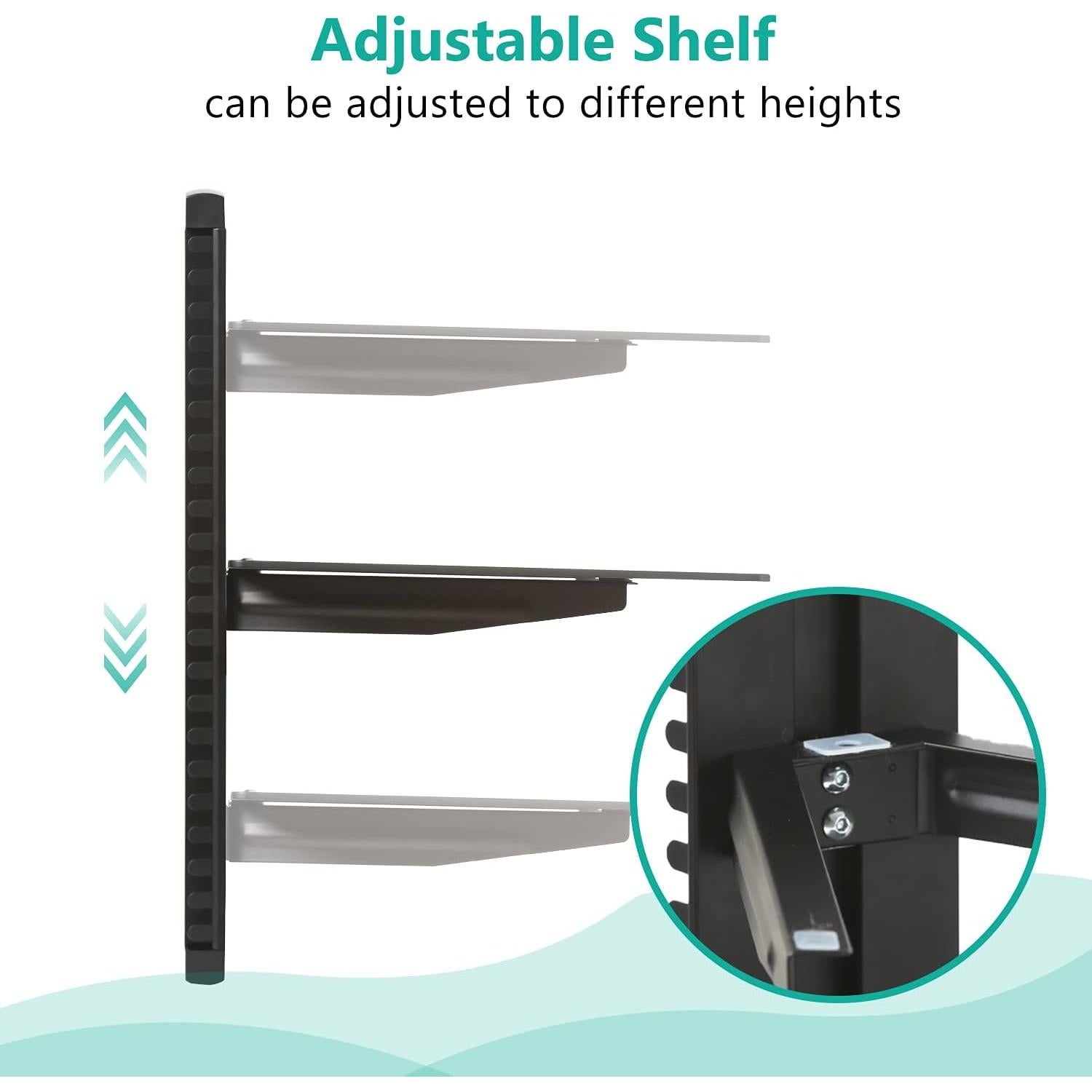 Estante Flotante WALI CS201B Negro Vidrio Templado 8kg