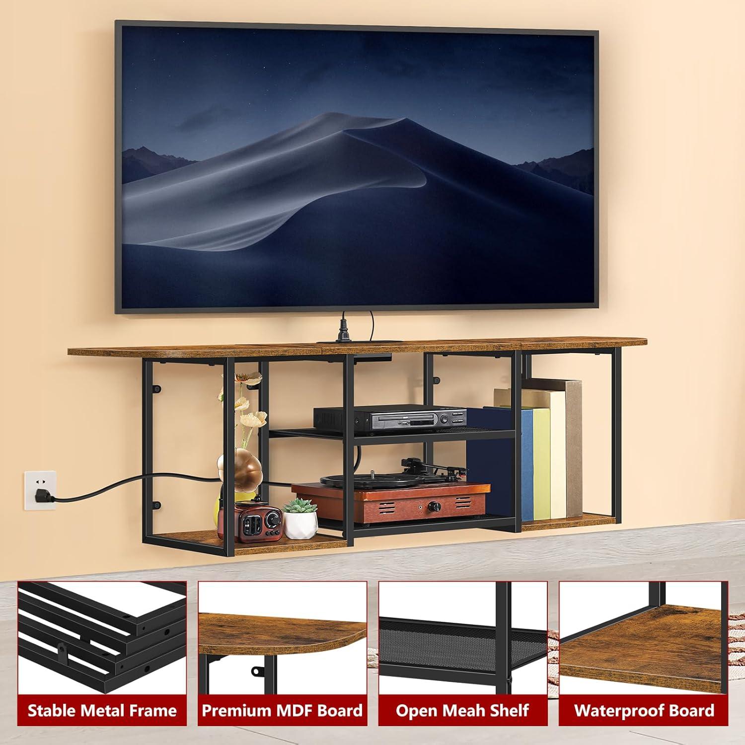 Soporte de TV flotante Fogein 119 cm con toma de corriente