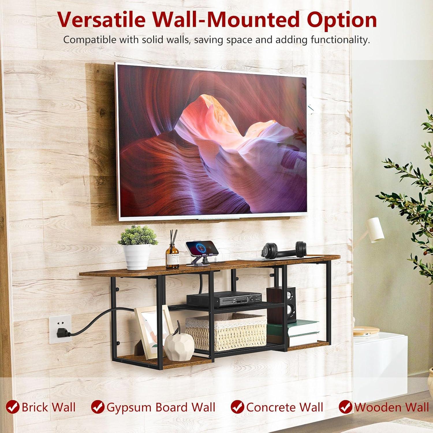 Soporte de TV flotante Fogein 119 cm con toma de corriente